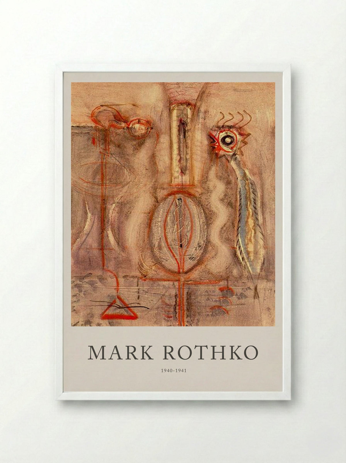 Untitled (Biomorphic Composition) - Mark Rothko - Framed Print White