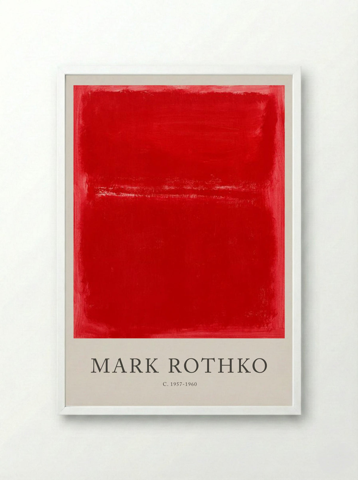 Untitled (Red Rectangle) - Mark Rothko - Framed Print White
