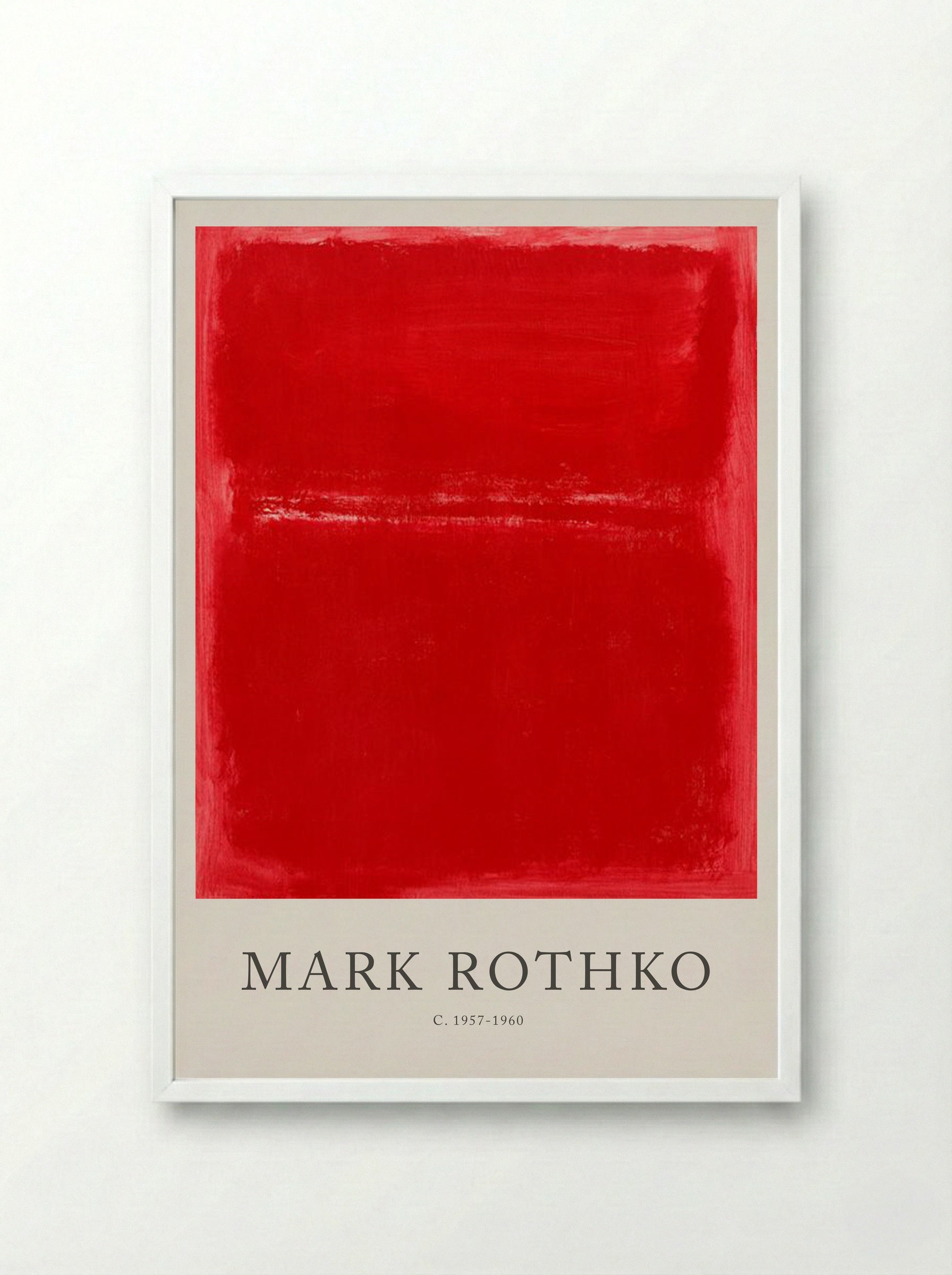 Untitled (Red Rectangle) - Mark Rothko - Framed Print White