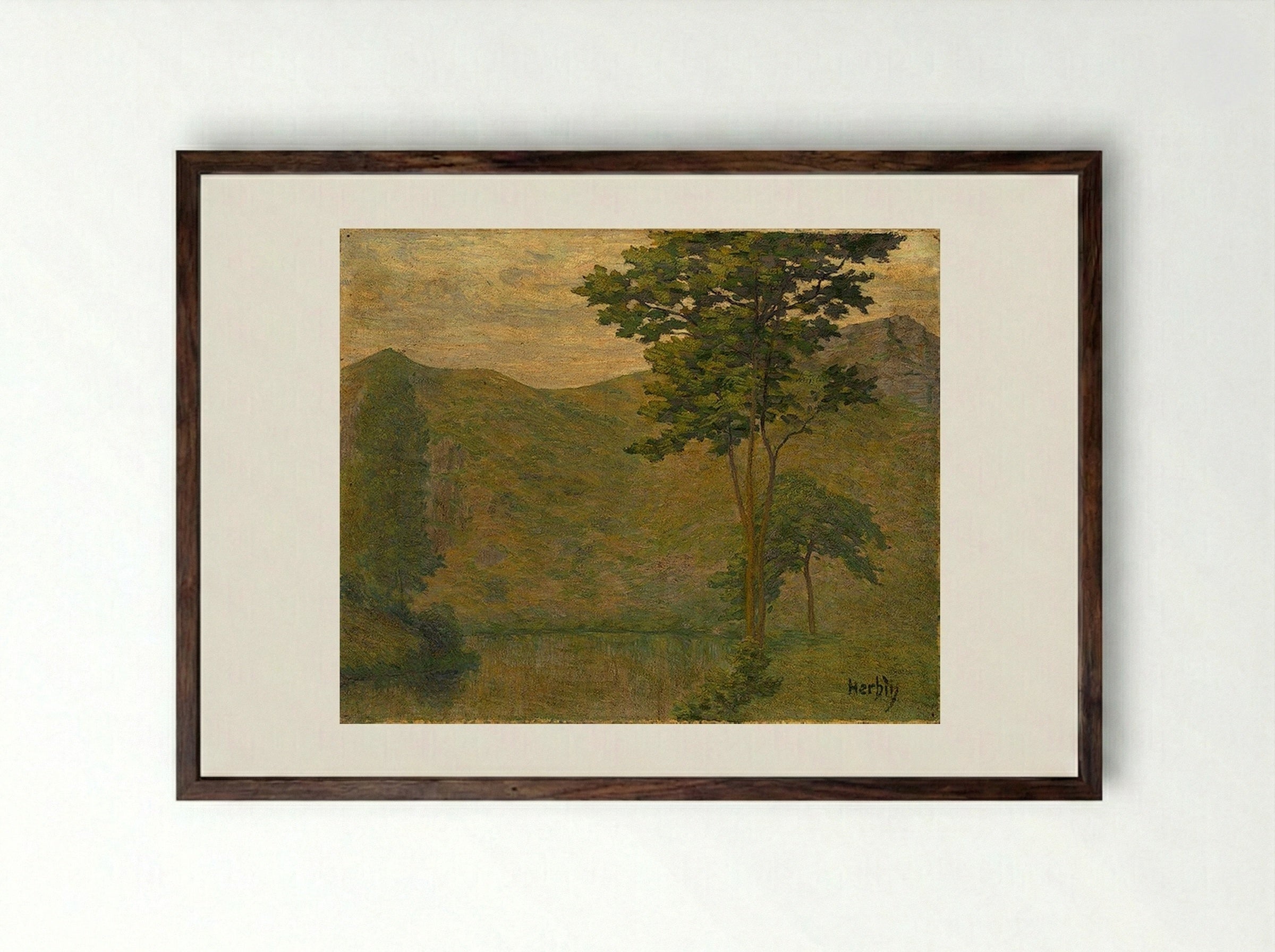 Green Landscape - Auguste Herbin - Framed Print Dark Wood