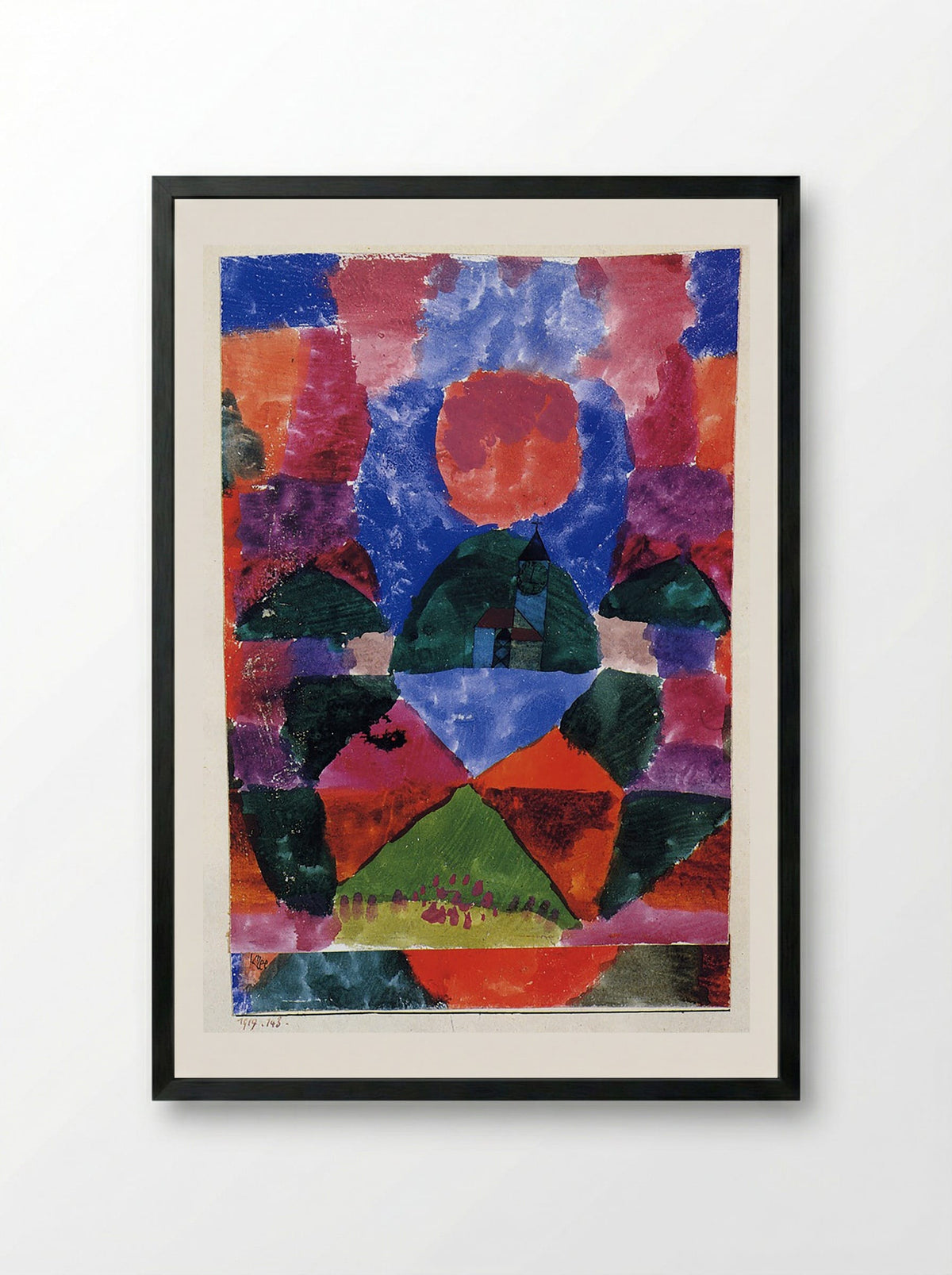 A Pressure of Tegernsee - Paul Klee - Framed Print Black