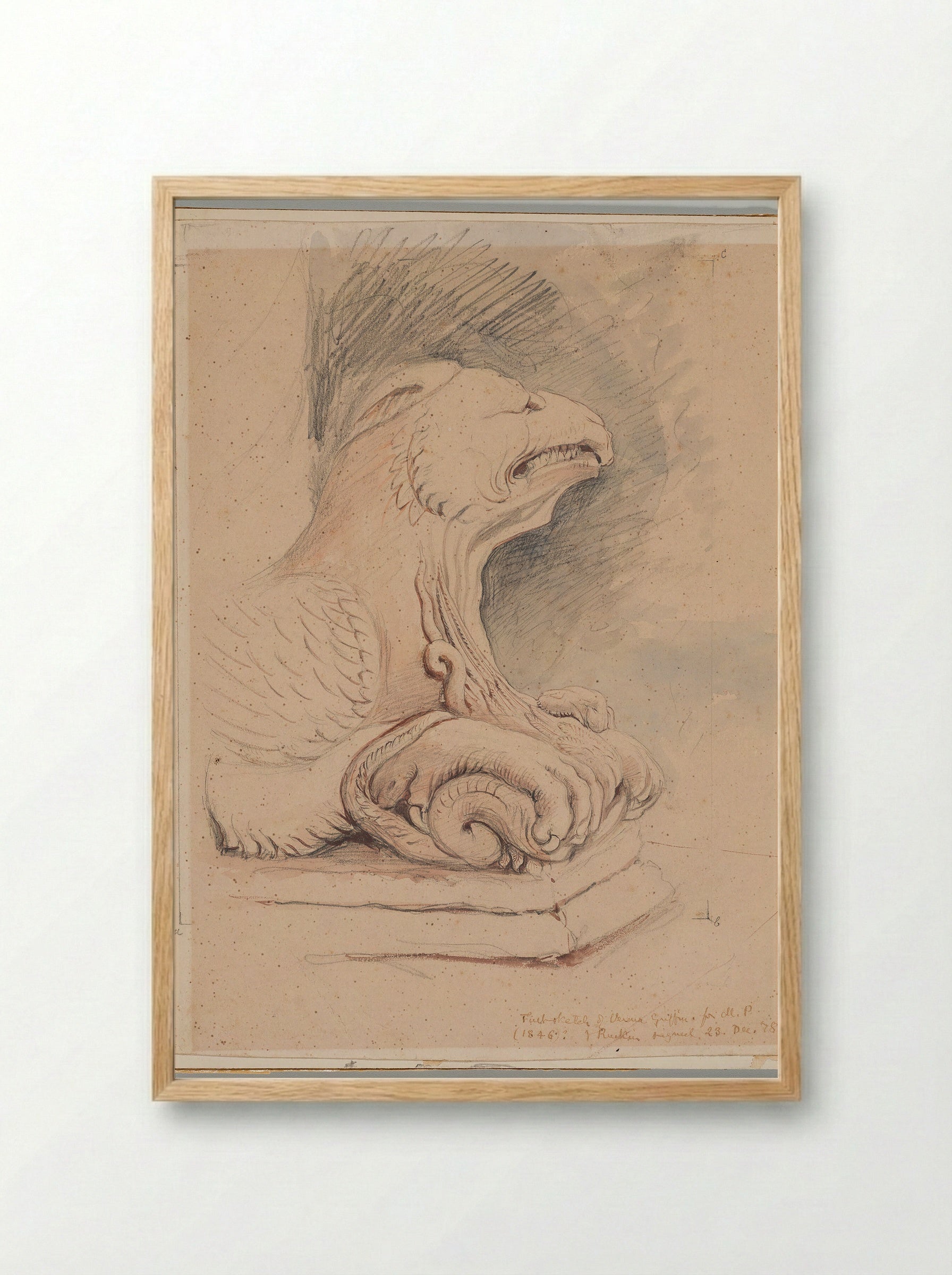 First Sketch of Verona Griffin - John Ruskin - Framed Print Wood