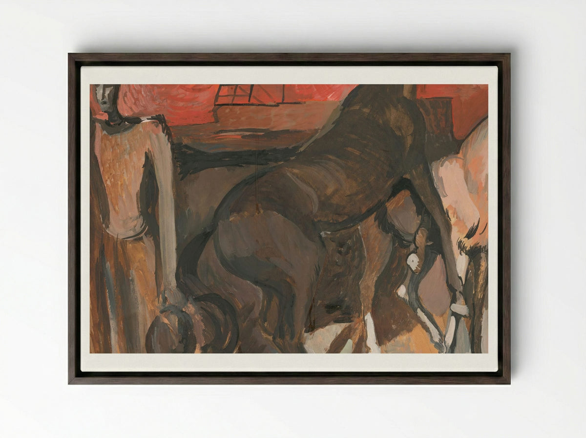 Fire - Refugees - Cyprián Majerník - Framed Canvas Dark Wood
