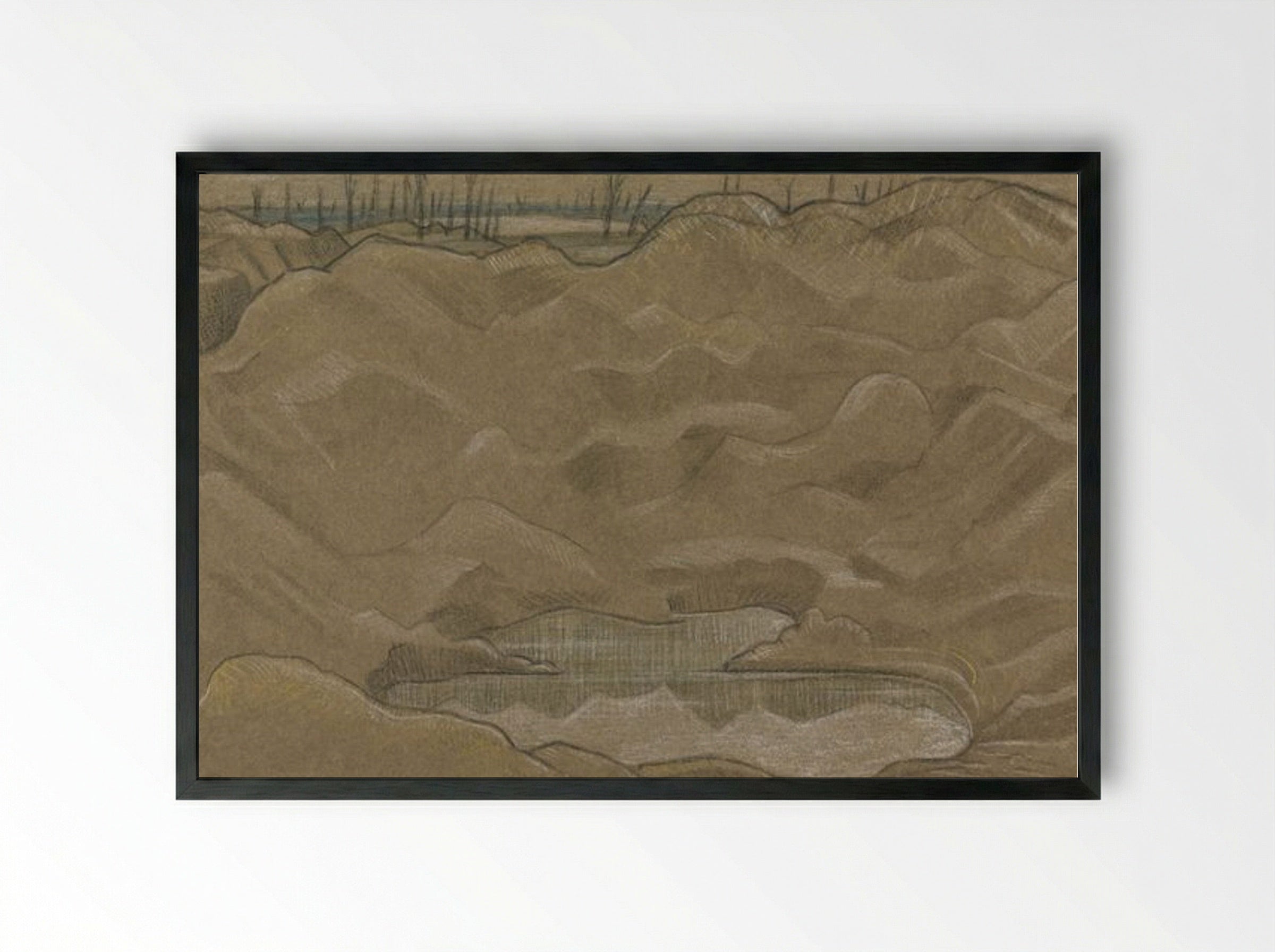 A Shell Crater - Paul Nash - Framed Print Black