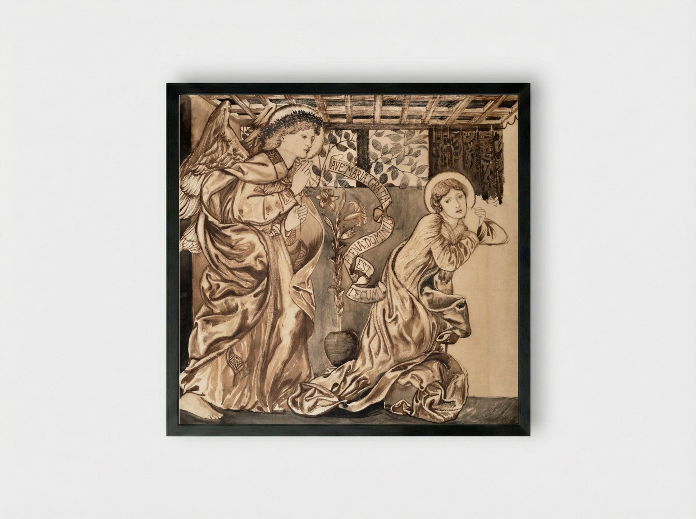The Annunciation - Edward Burne-Jones - Framed Print Black
