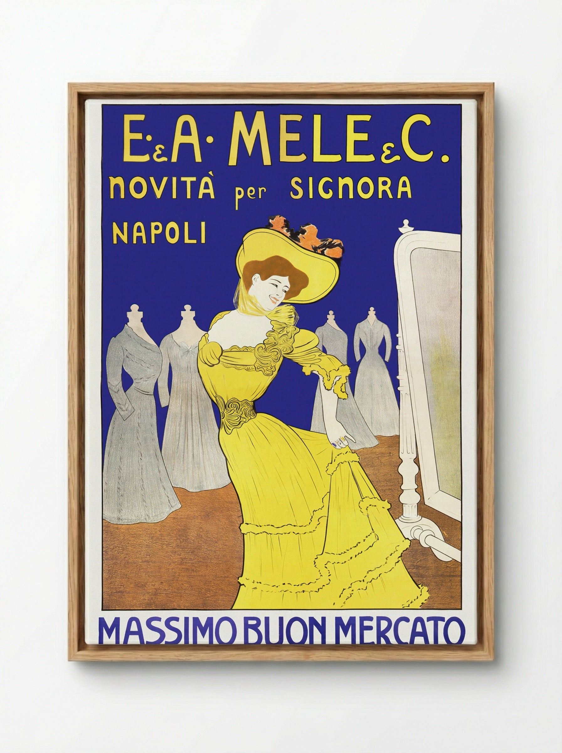 E. & A. Mele & C. - Novita per Signora - Leonetto Cappiello - Framed Canvas Wood