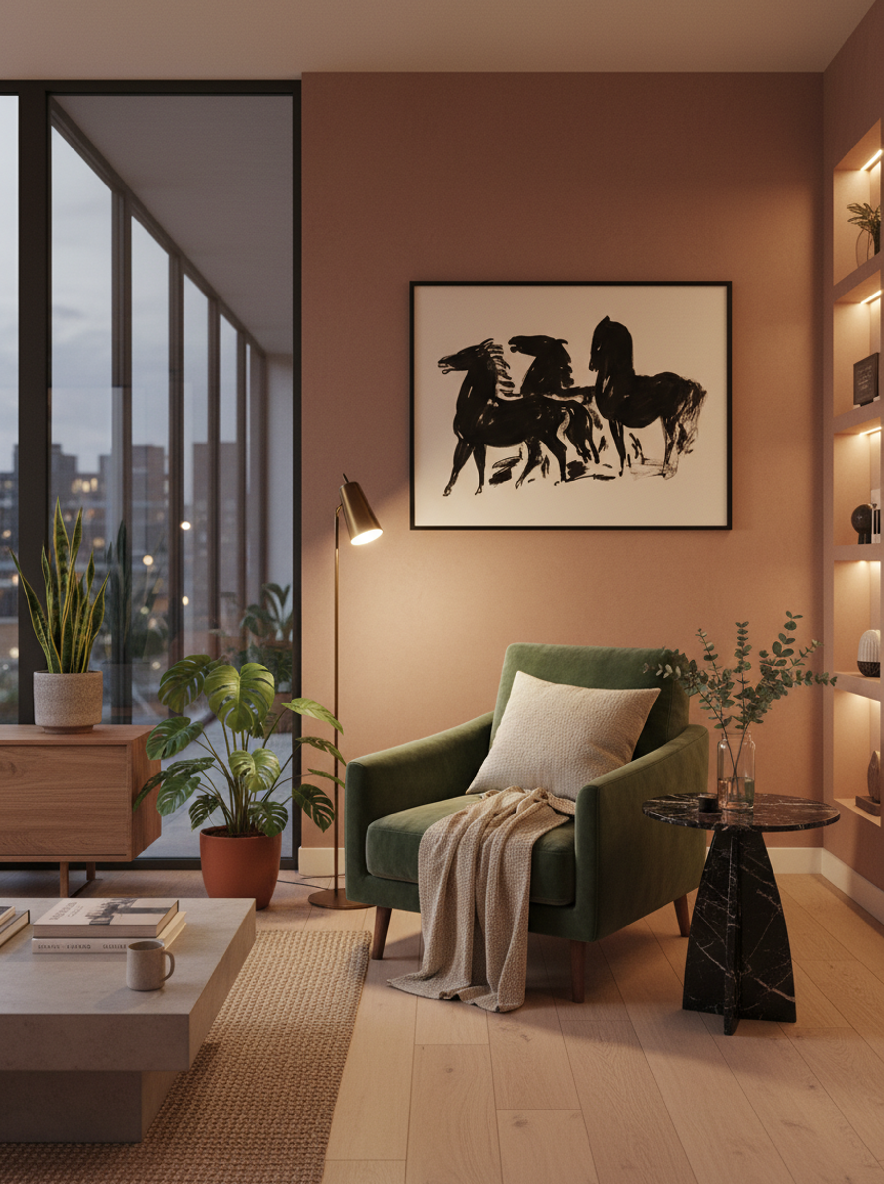 Three Black Horses Standing, Facing Left - Leo Gestel - Lifestyle