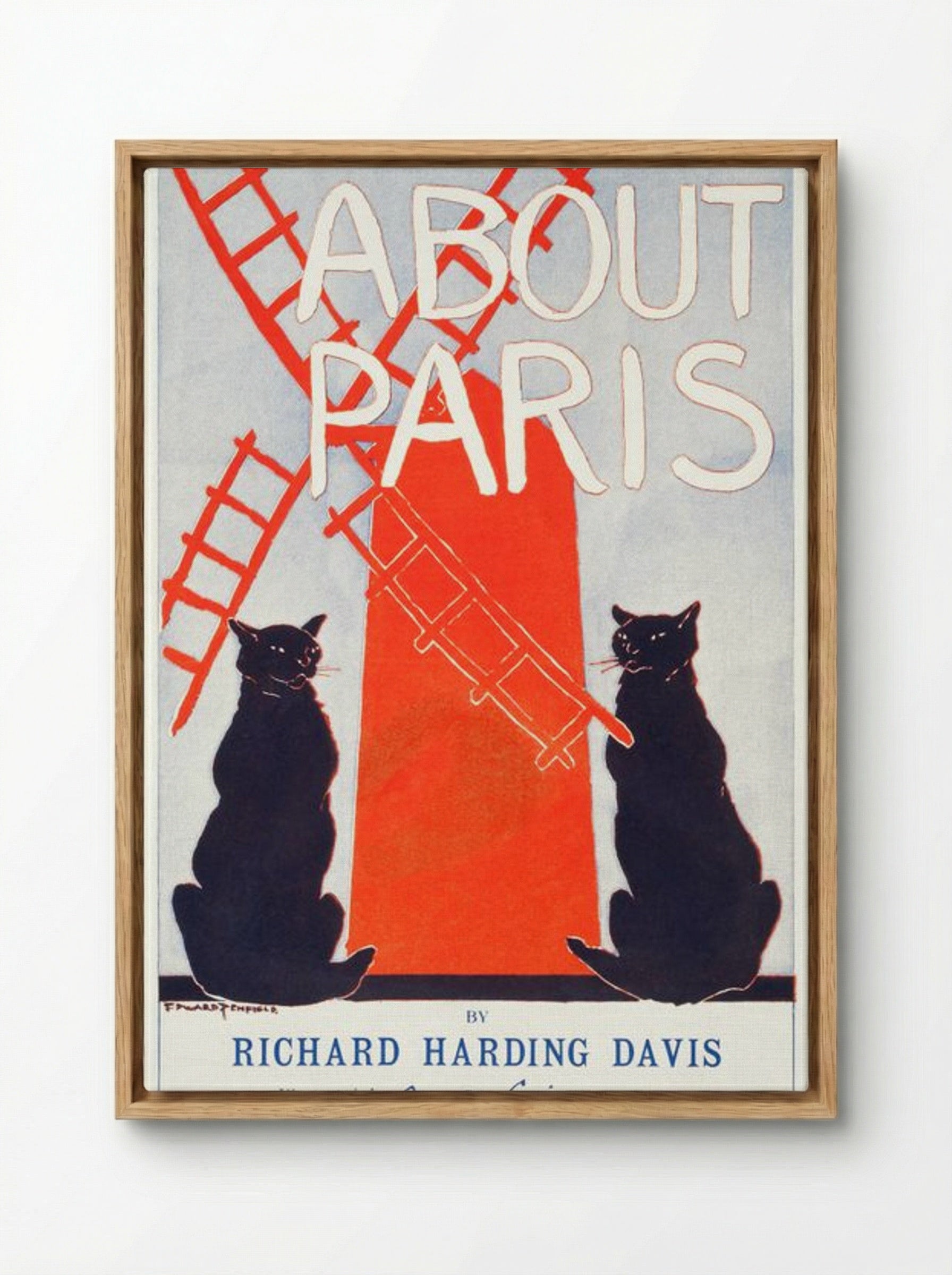 About Paris - Edward Penfield - Framed Canvas Wood