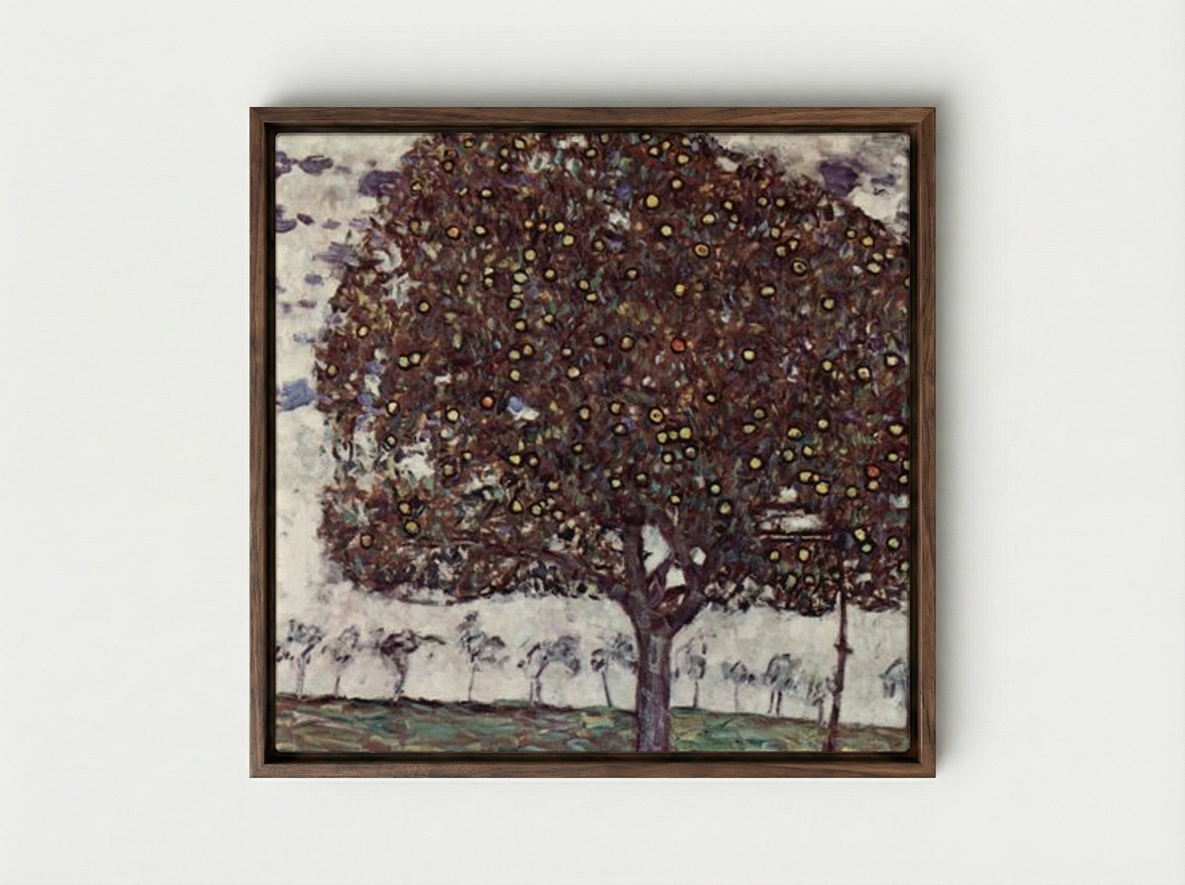 The Apple Tree I - Gustav Klimt - Framed Canvas Dark Wood