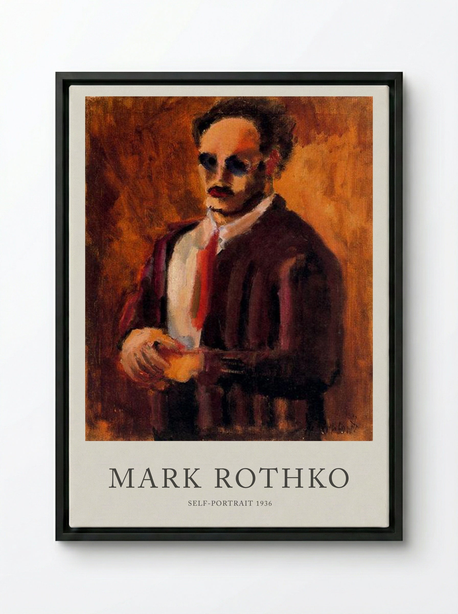 Self-Portrait - Mark Rothko - Framed Canvas Black