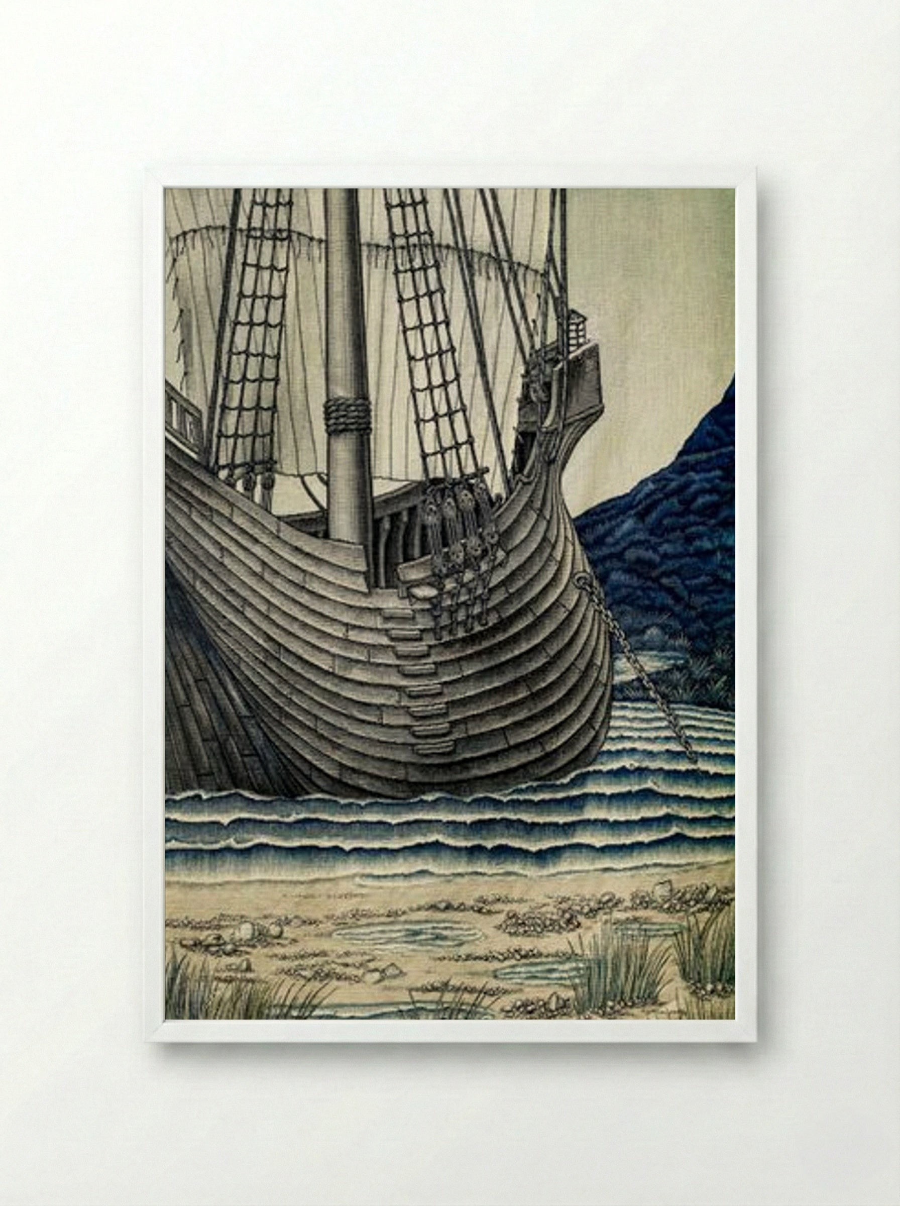 The Ship - William Morris - Framed Print White