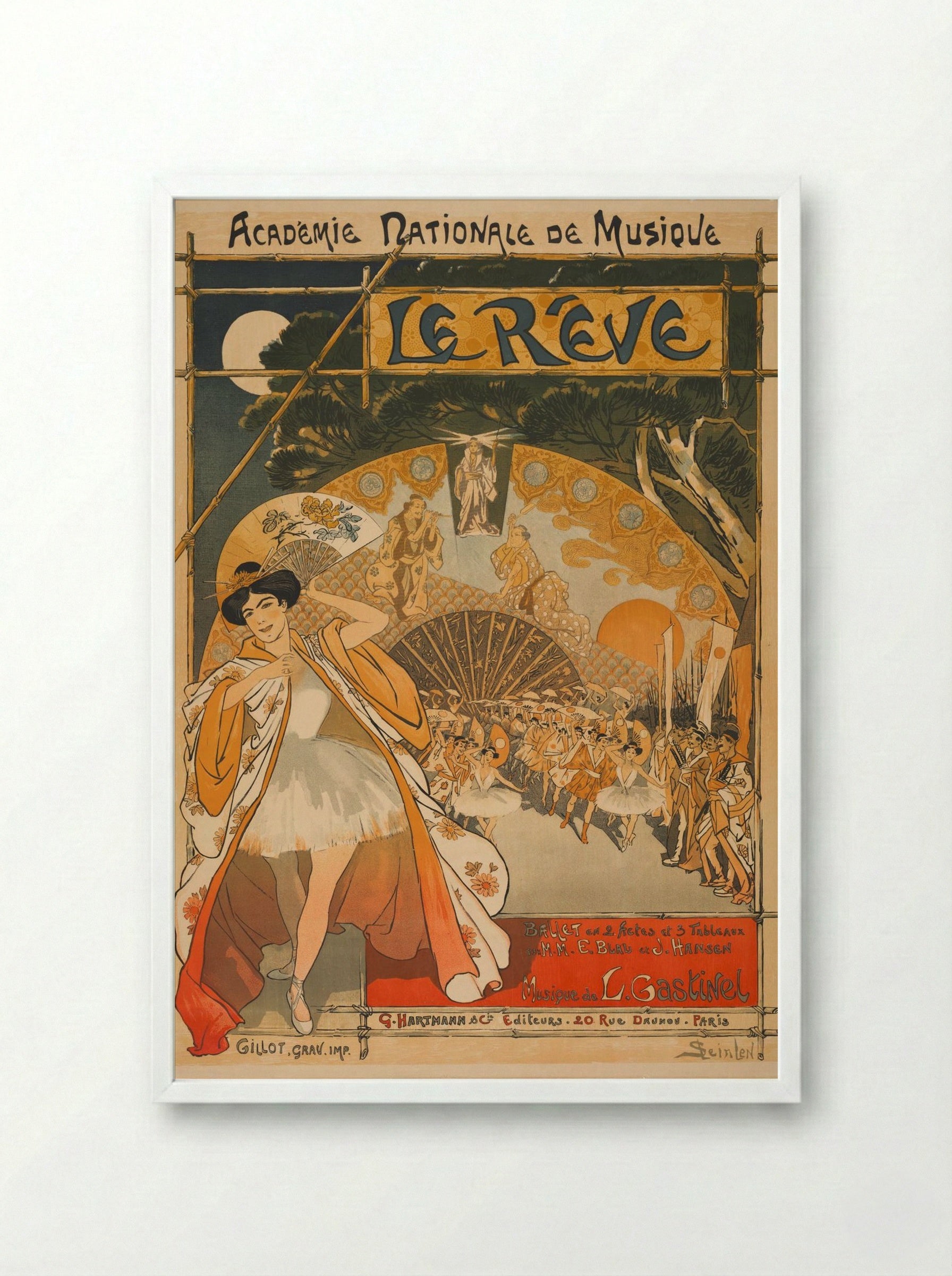 Le Rêve (The Dream) - Théophile Alexandre Steinlen - Framed Print White