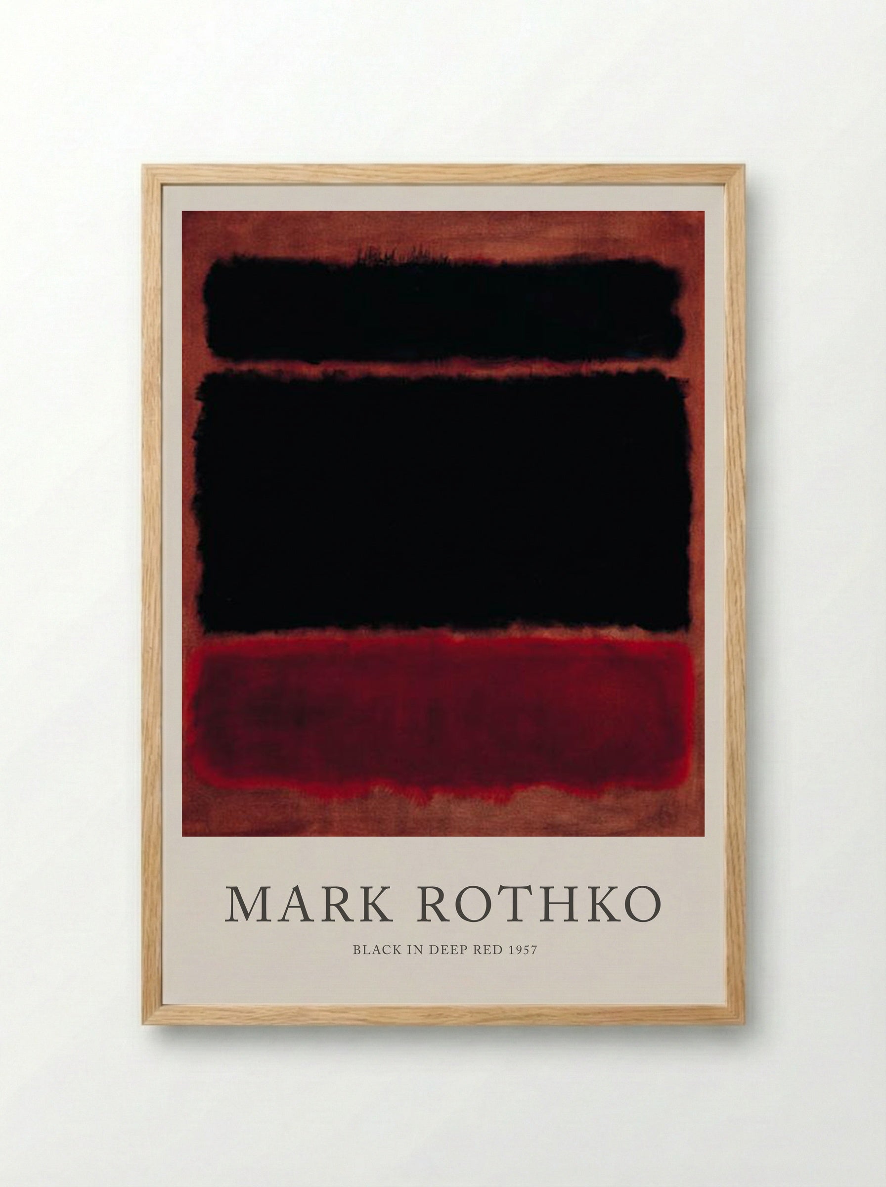 Black in Deep Red - Mark Rothko - Framed Print Wood