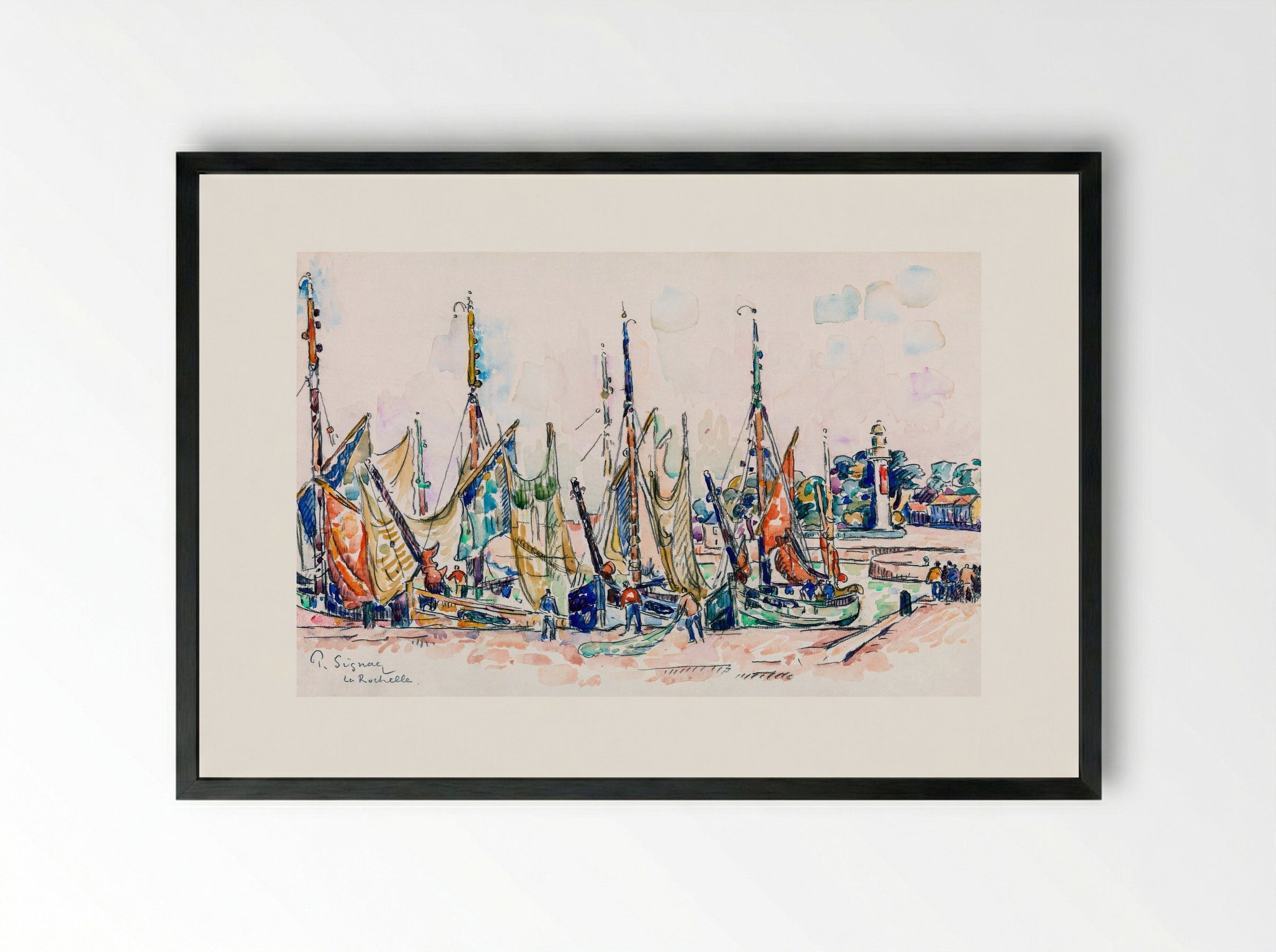 La Rochelle - Paul Signac - Framed Print Black