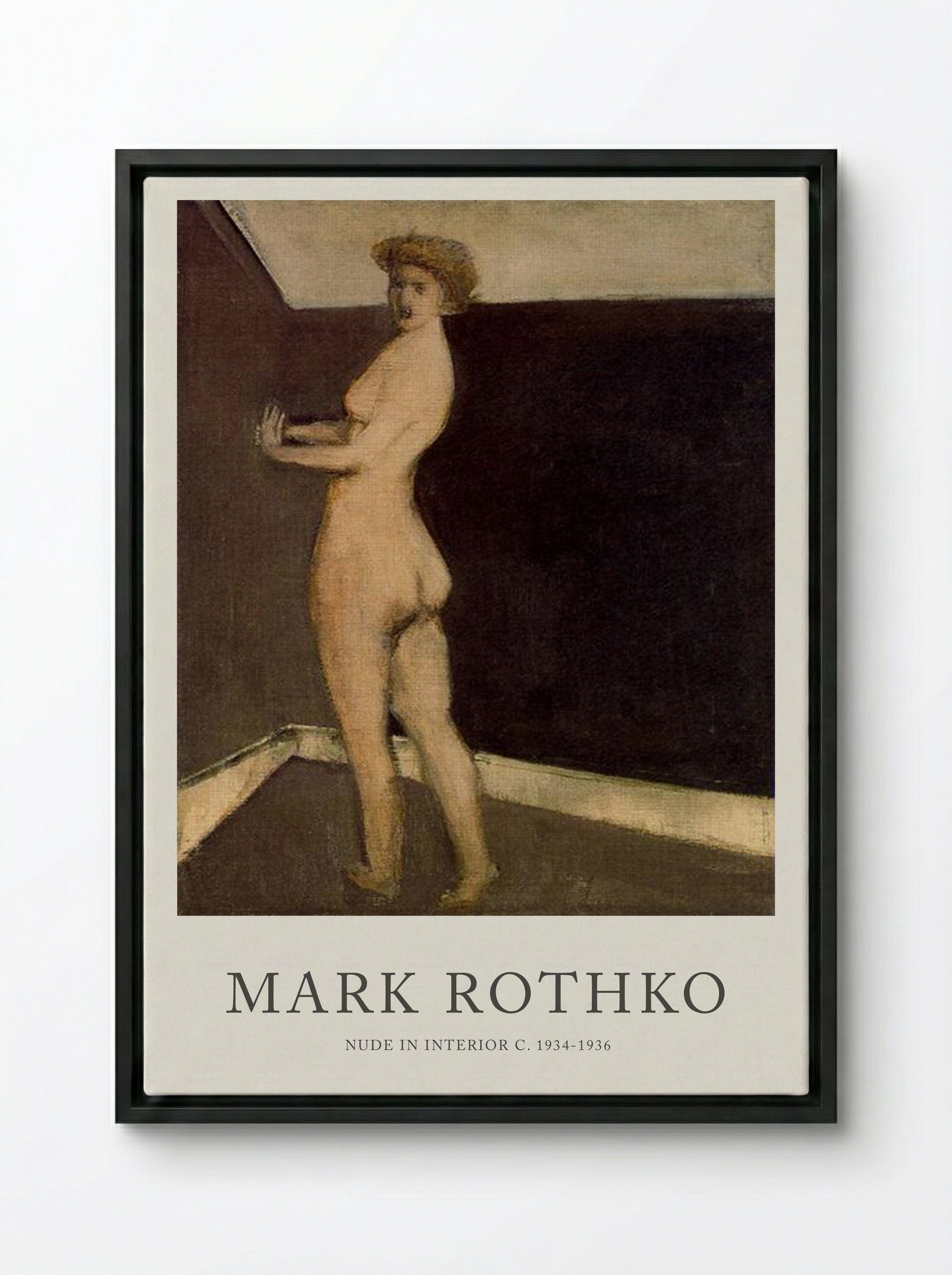 Nude in Interior - Mark Rothko - Framed Canvas Black