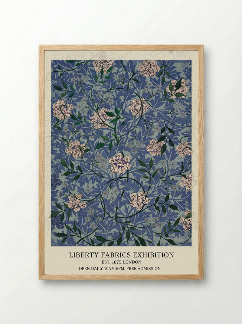 Floral Blue Harmony - William Morris - Framed Print Wood