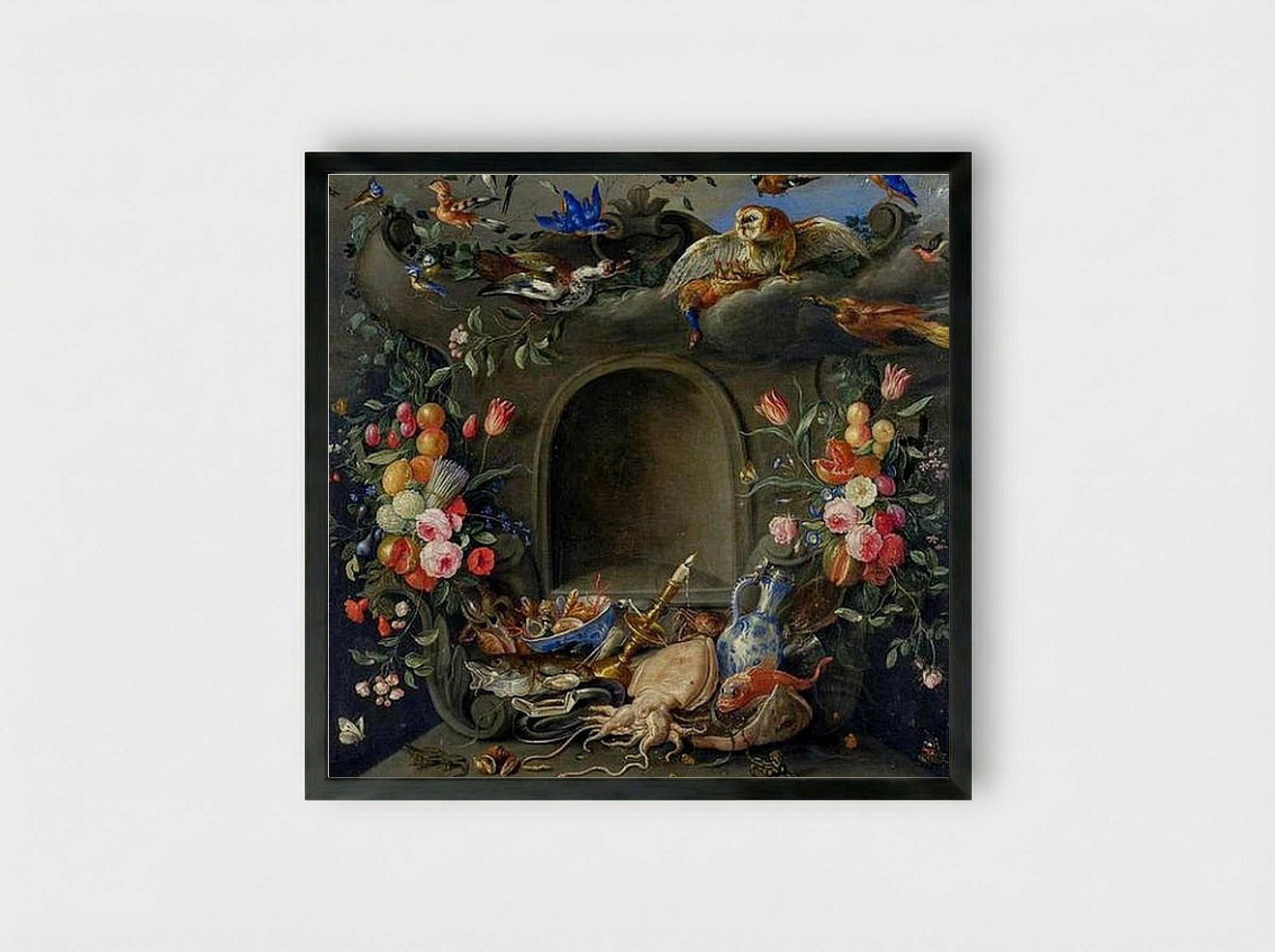 The Four Elements - Jan van Kessel the Elder - Framed Print Black