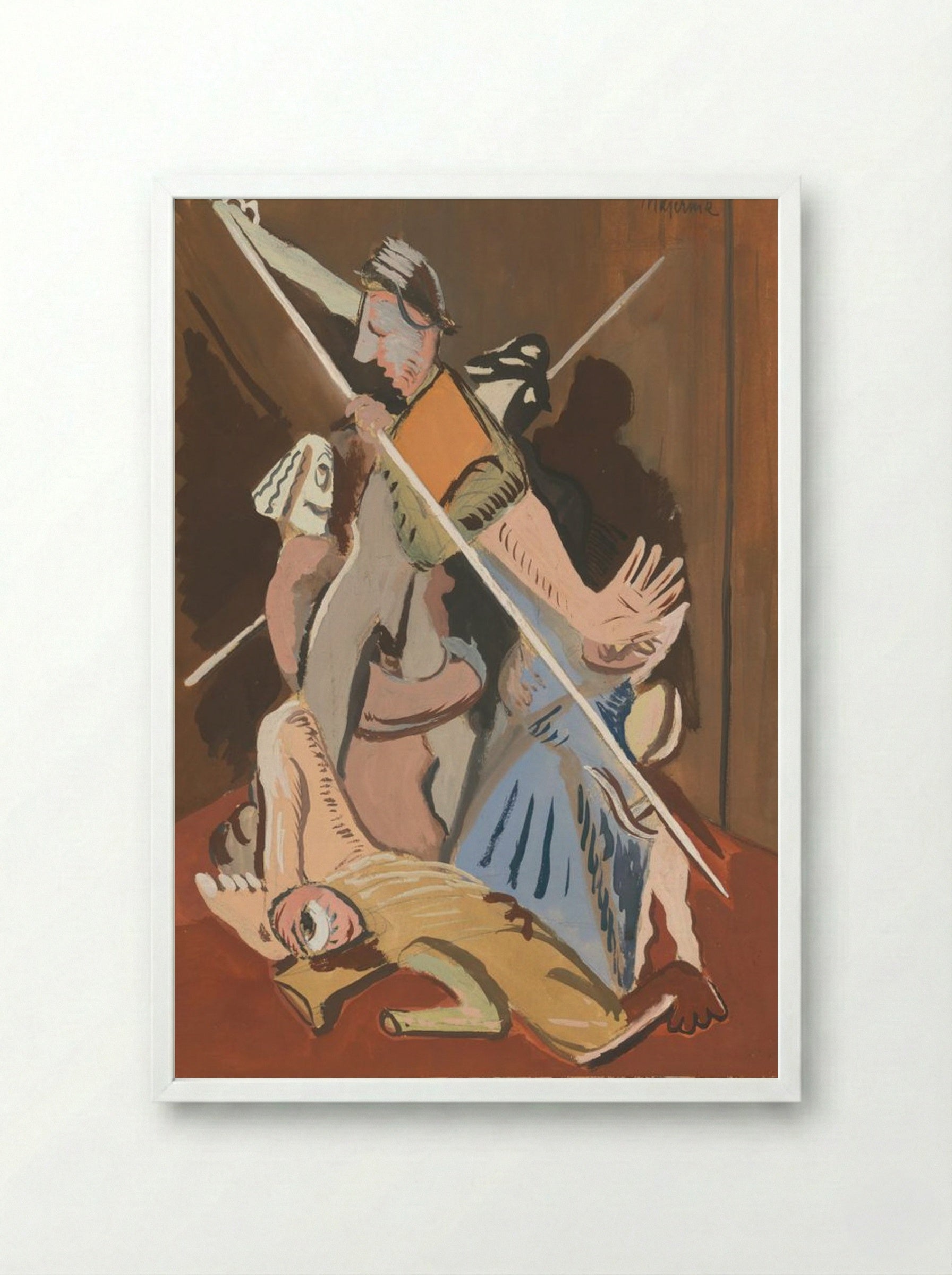 St Sebastian - Cyprián Majerník - Framed Print White