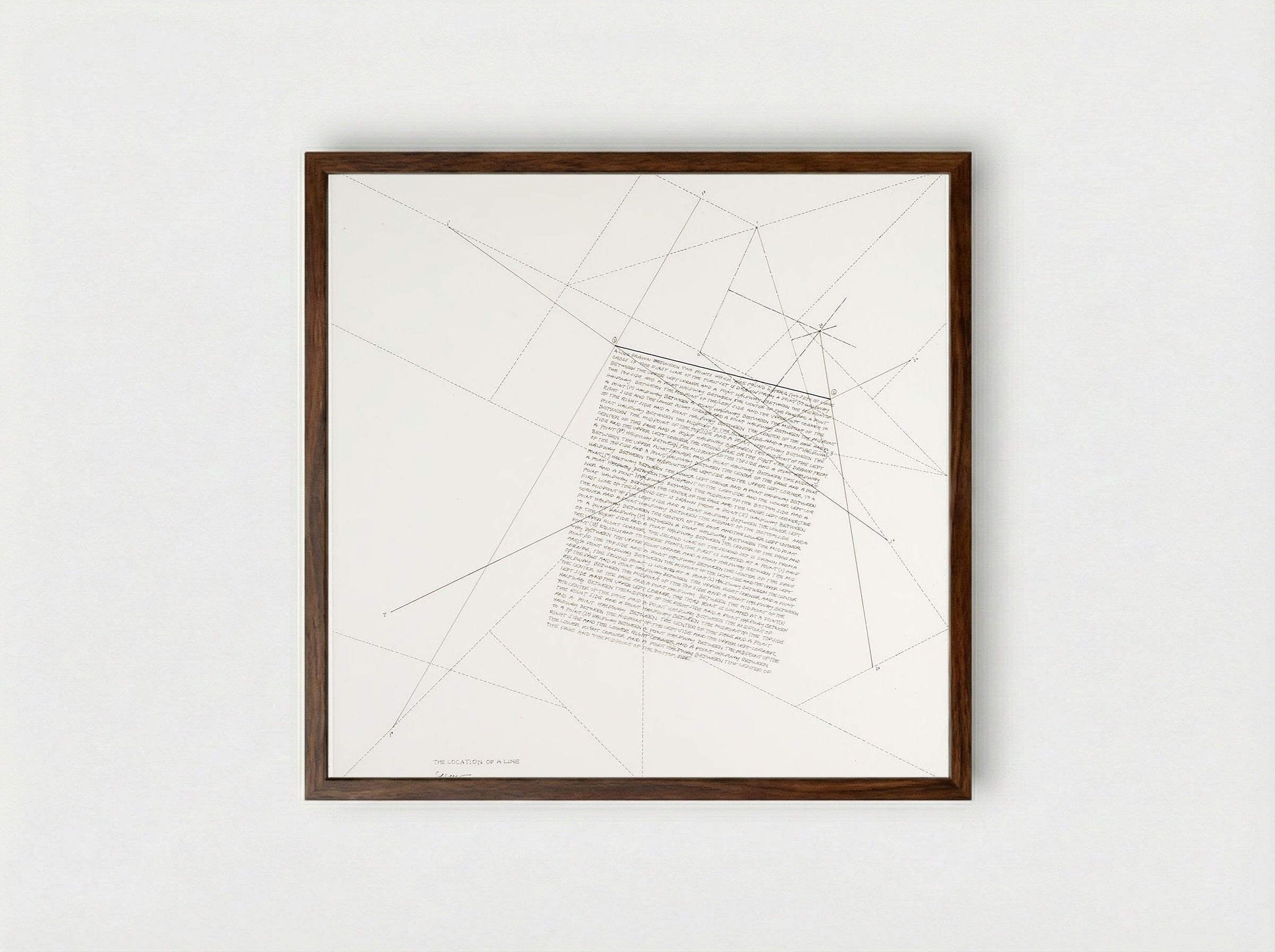 The Location of a Line - Sol LeWitt - Framed Print Dark Wood