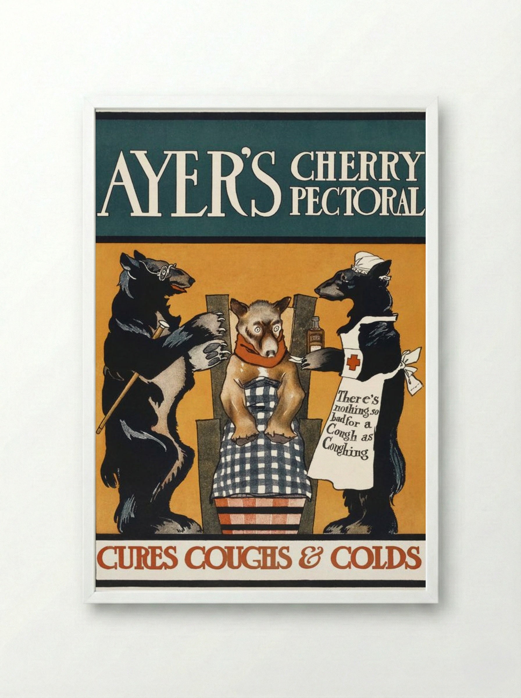 Ayer's Cherry Pectoral - Edward Penfield - Framed Print White