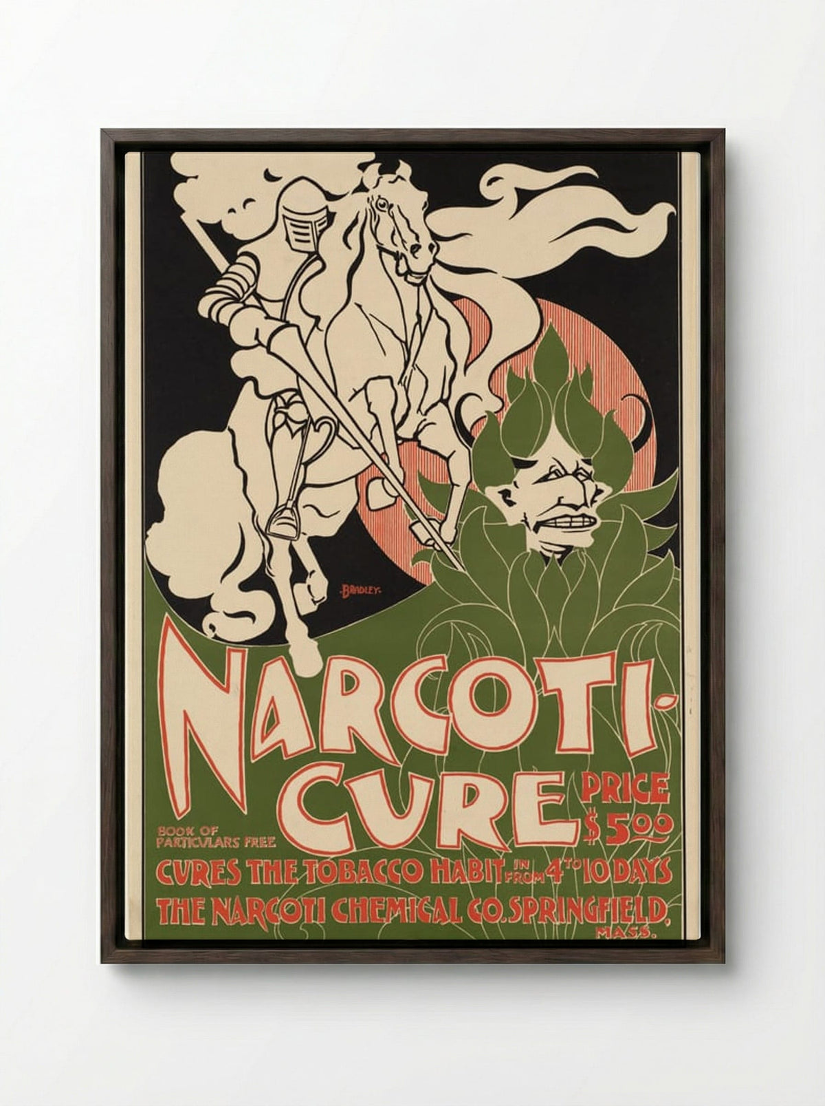Narcoti-Cure - Will H. Bradley - Framed Canvas Dark Wood