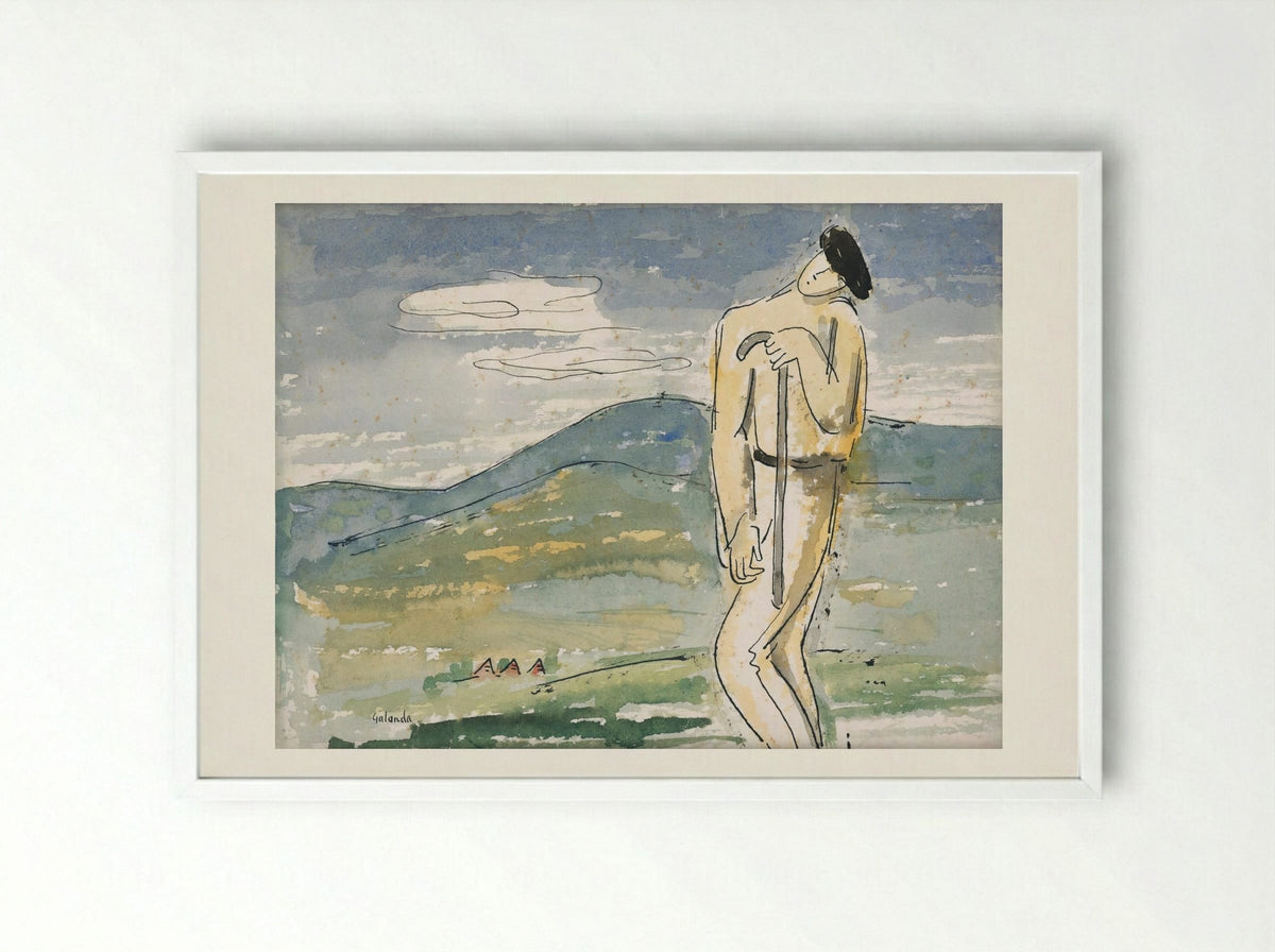 A Weary Pilgrim - Mikuláš Galanda - Framed Print White