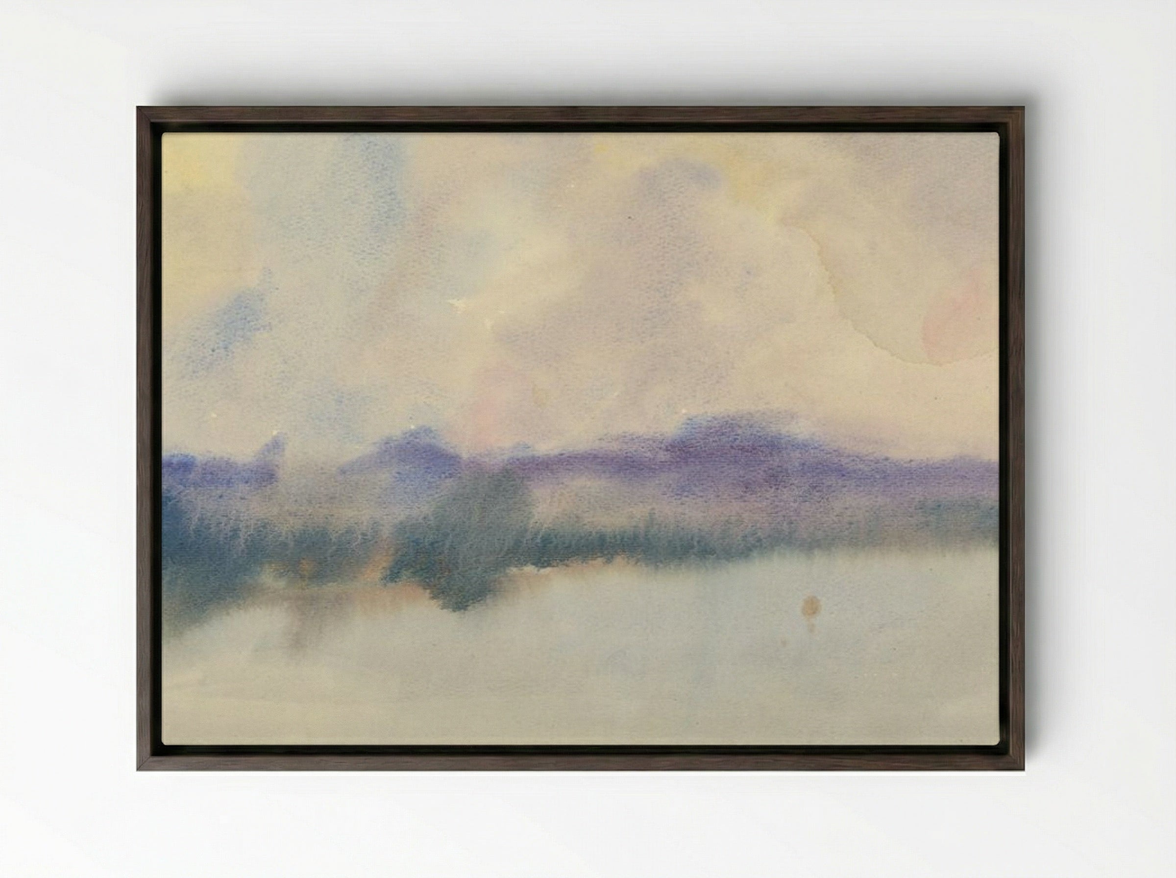 Fog over Fish Pond - Zolo Palugyay - Framed Canvas Dark Wood