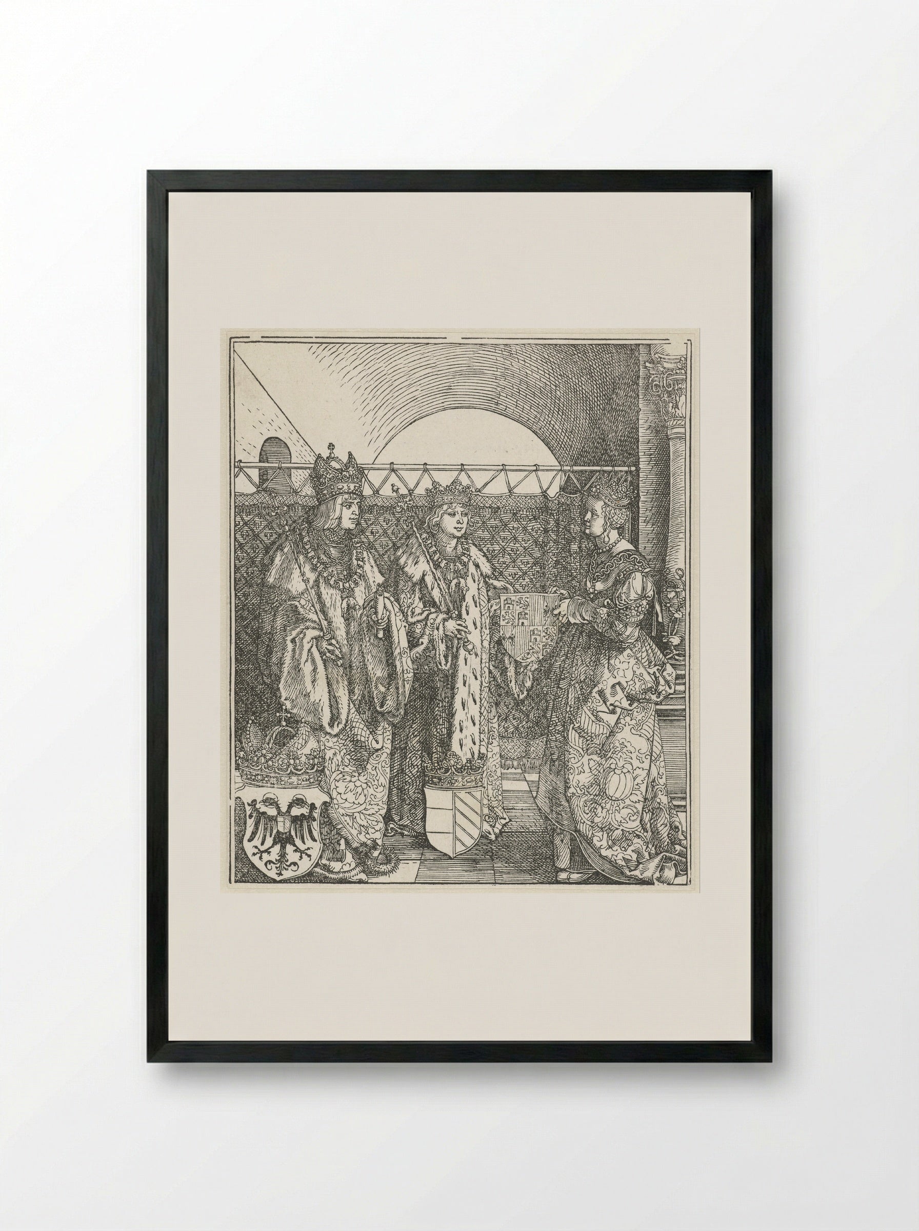 The Spanish Marriage of Philip the Handsome to Joanna of Castile - Albrecht Dürer - Framed Print Black