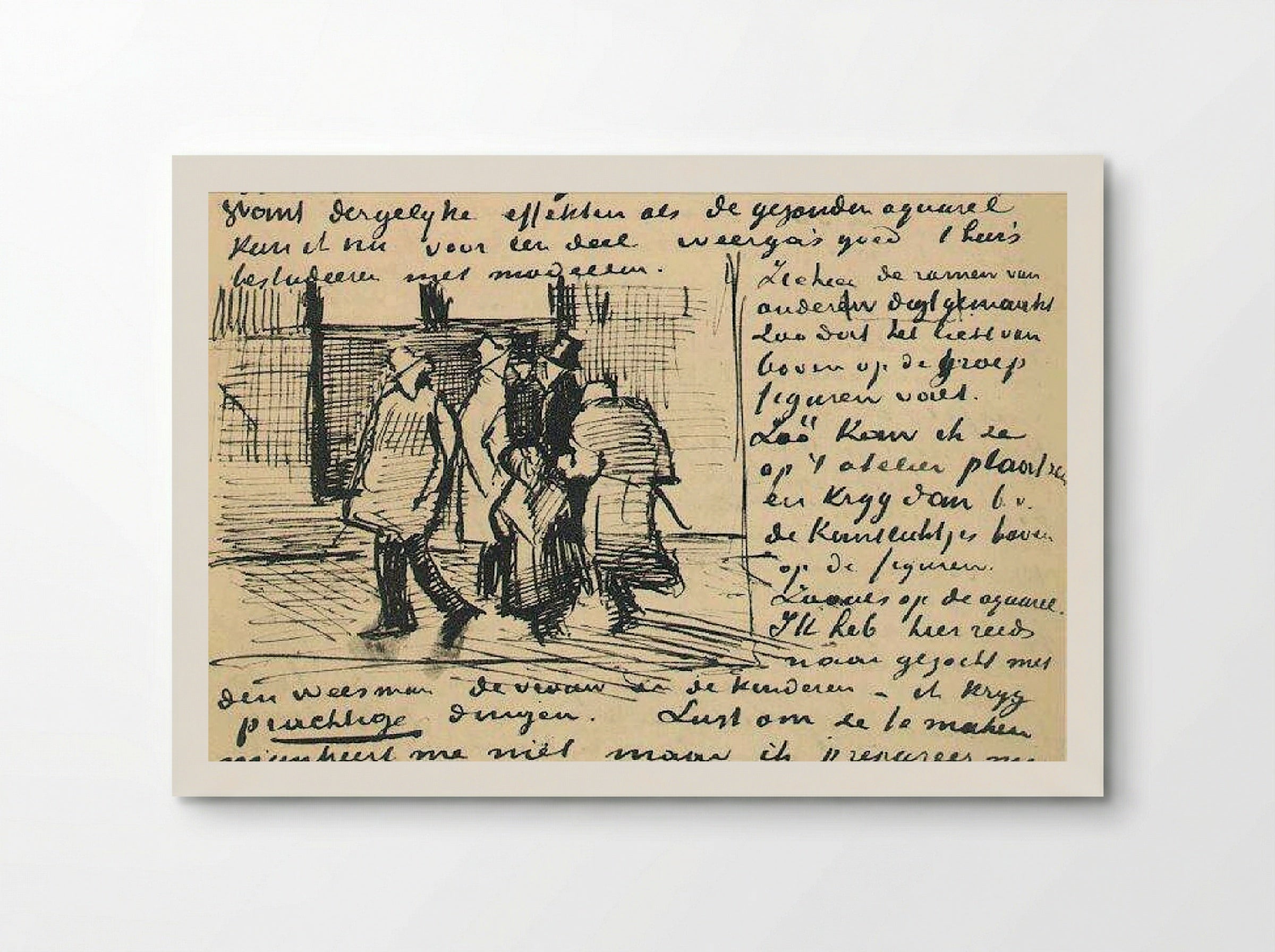 People in the Studio (Letter Sketch) - Vincent van Gogh - Poster