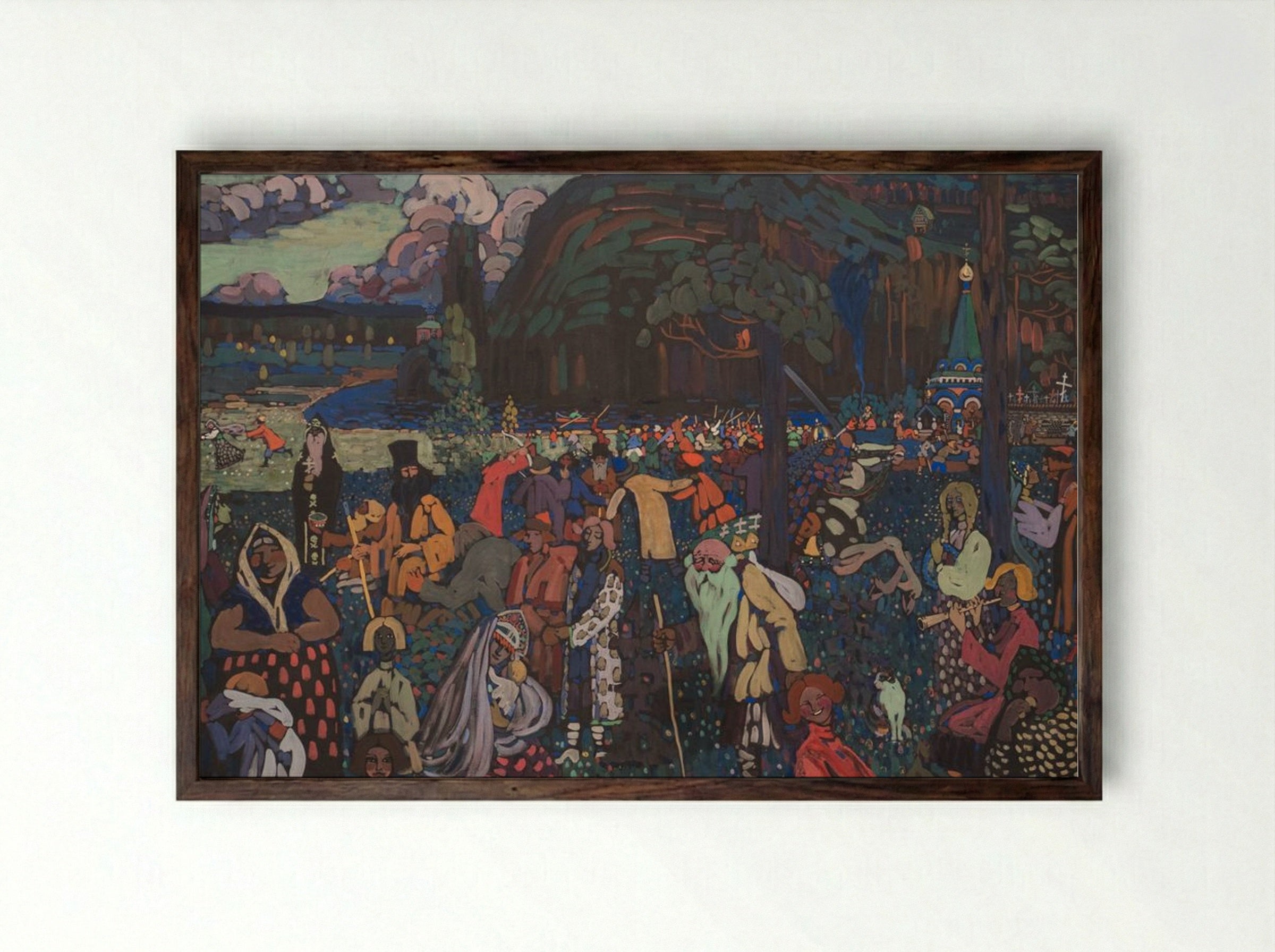 Colorful Life - Wassily Kandinsky - Framed Print Dark Wood