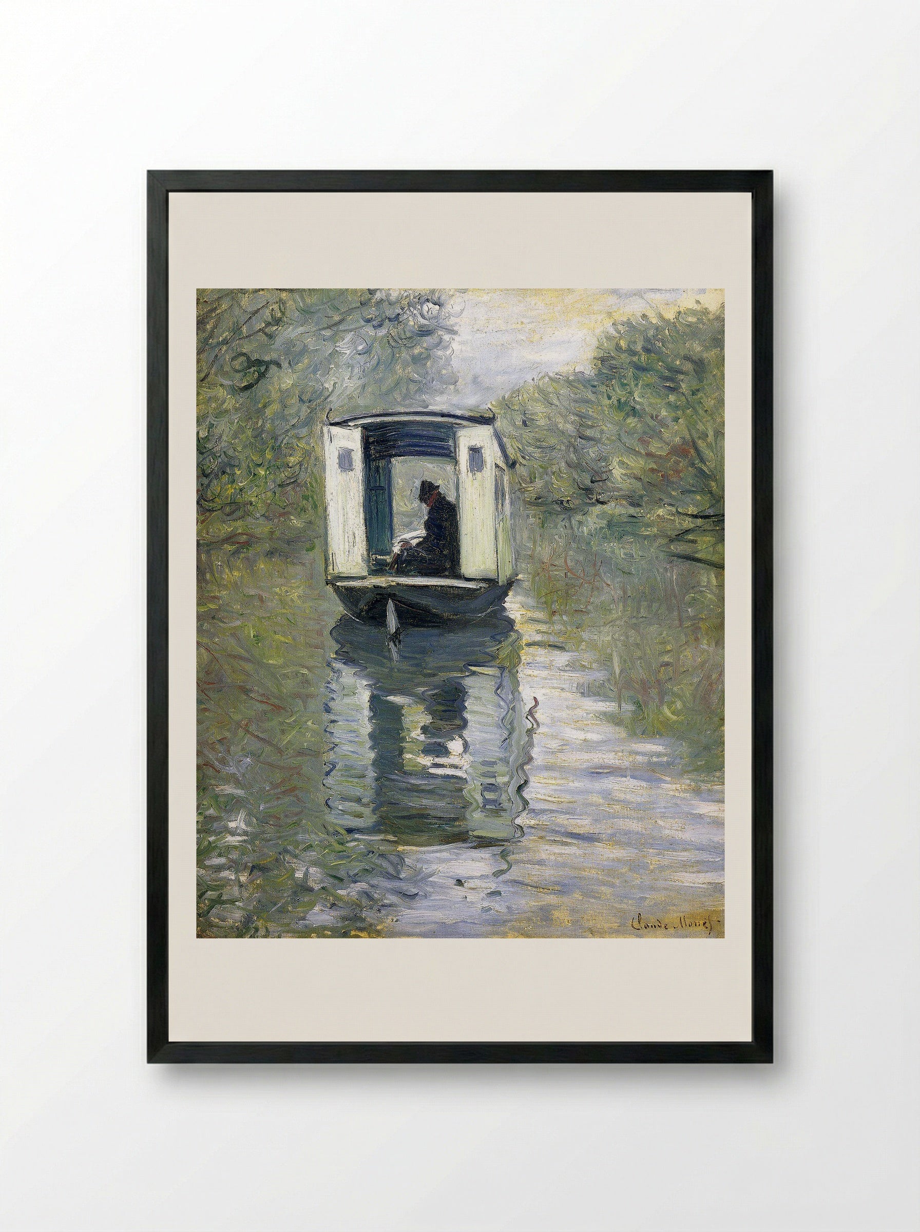 The Boat Studio - Claude Monet - Framed Print Black