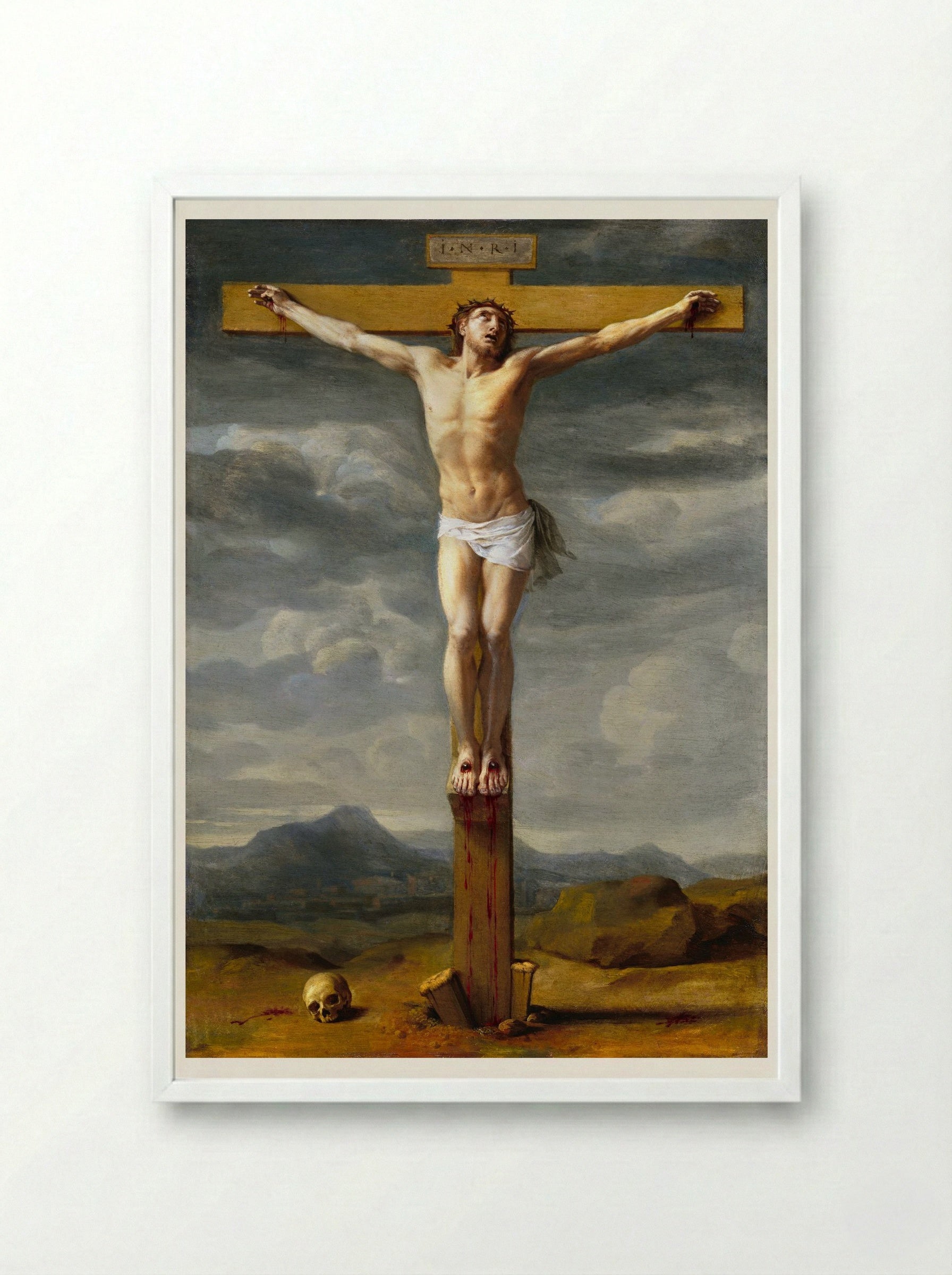 Crucifixion - Eustache Le Sueur - Framed Print White