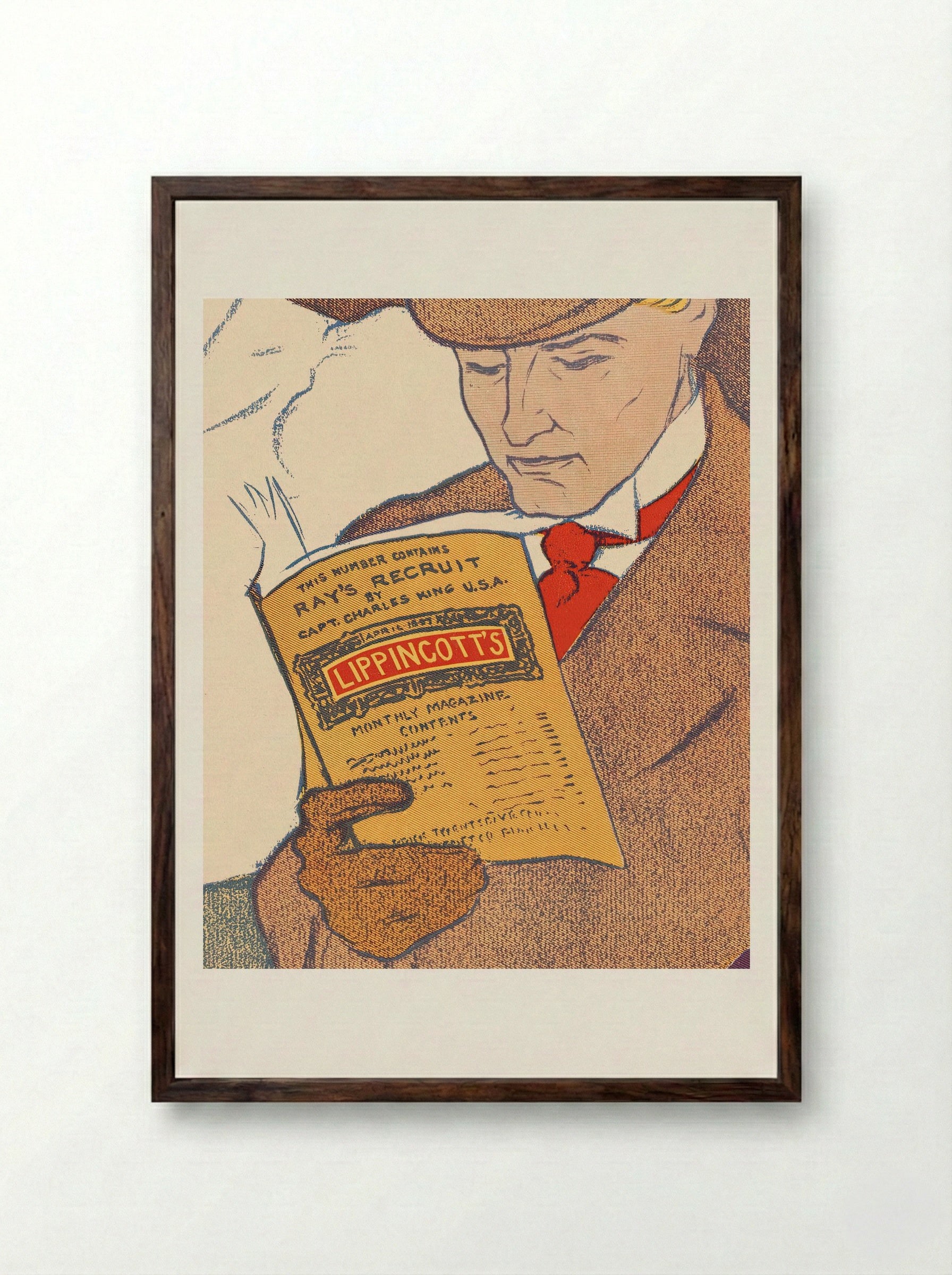 Lippincott's, April - Edward Penfield - Framed Print Dark Wood