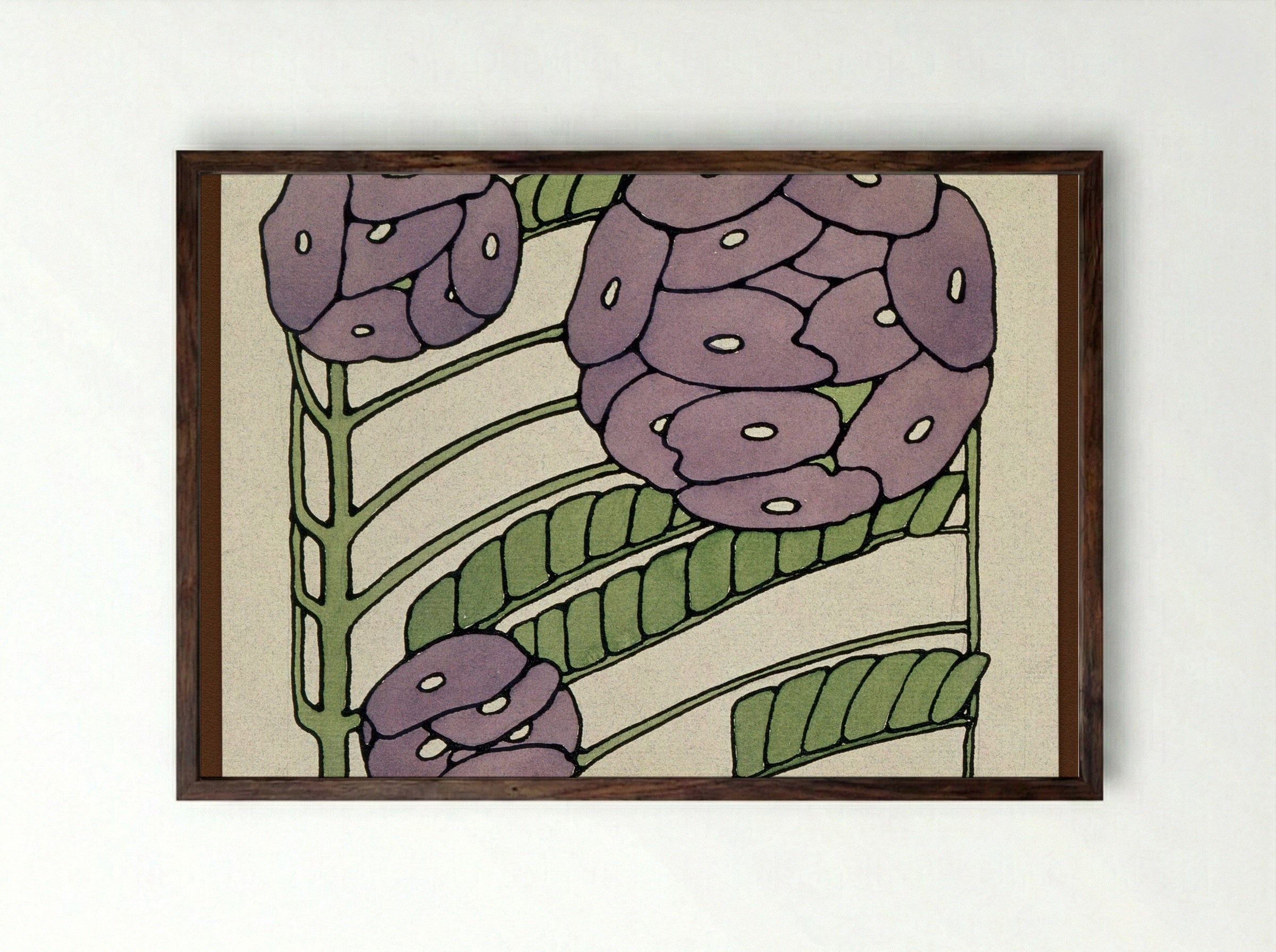 Purple Stylized (1915) - Hannah Borger Overbeck - Framed Print Dark Wood