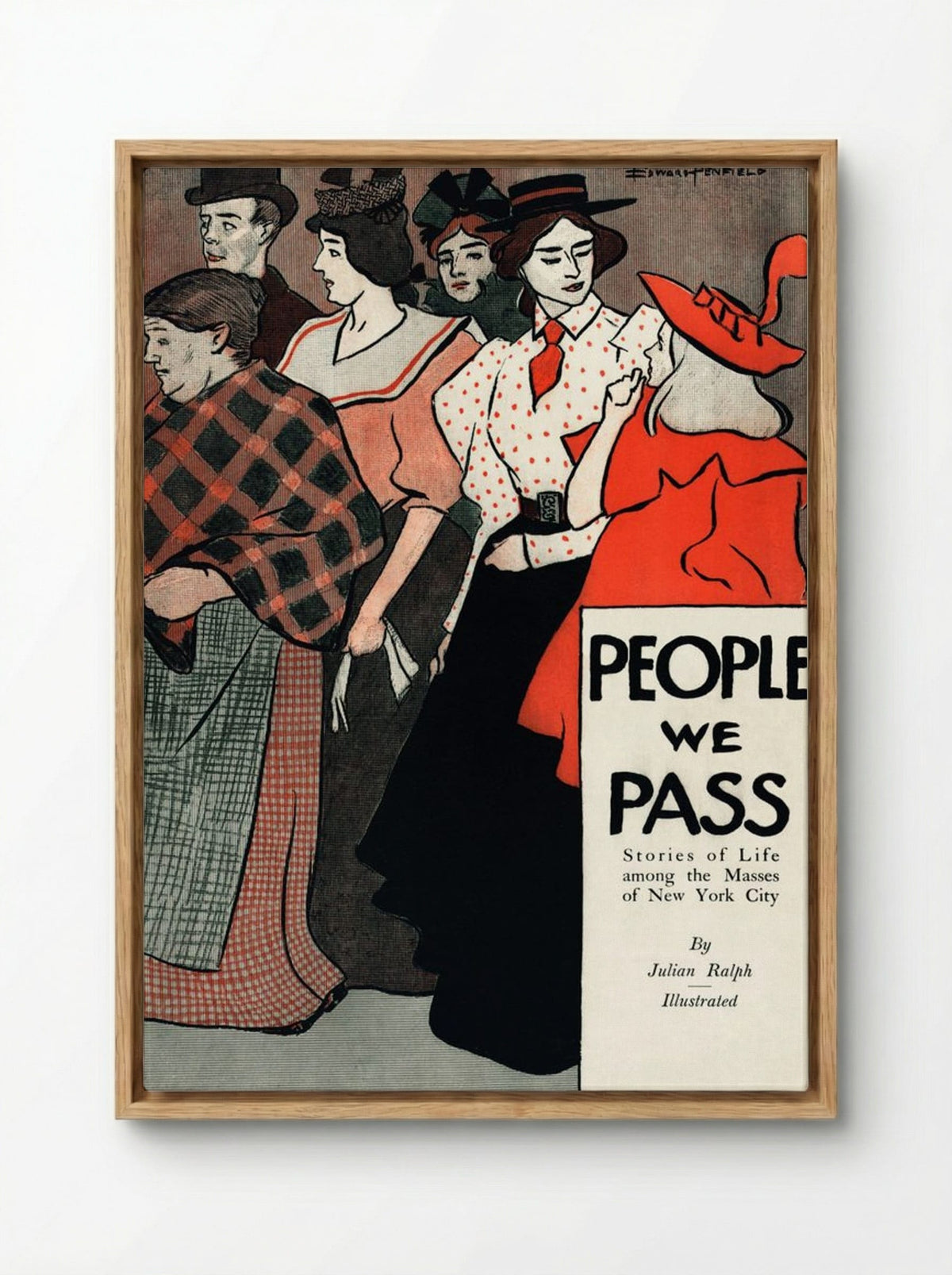 People We Pass - Edward Penfield - Framed Canvas Wood
