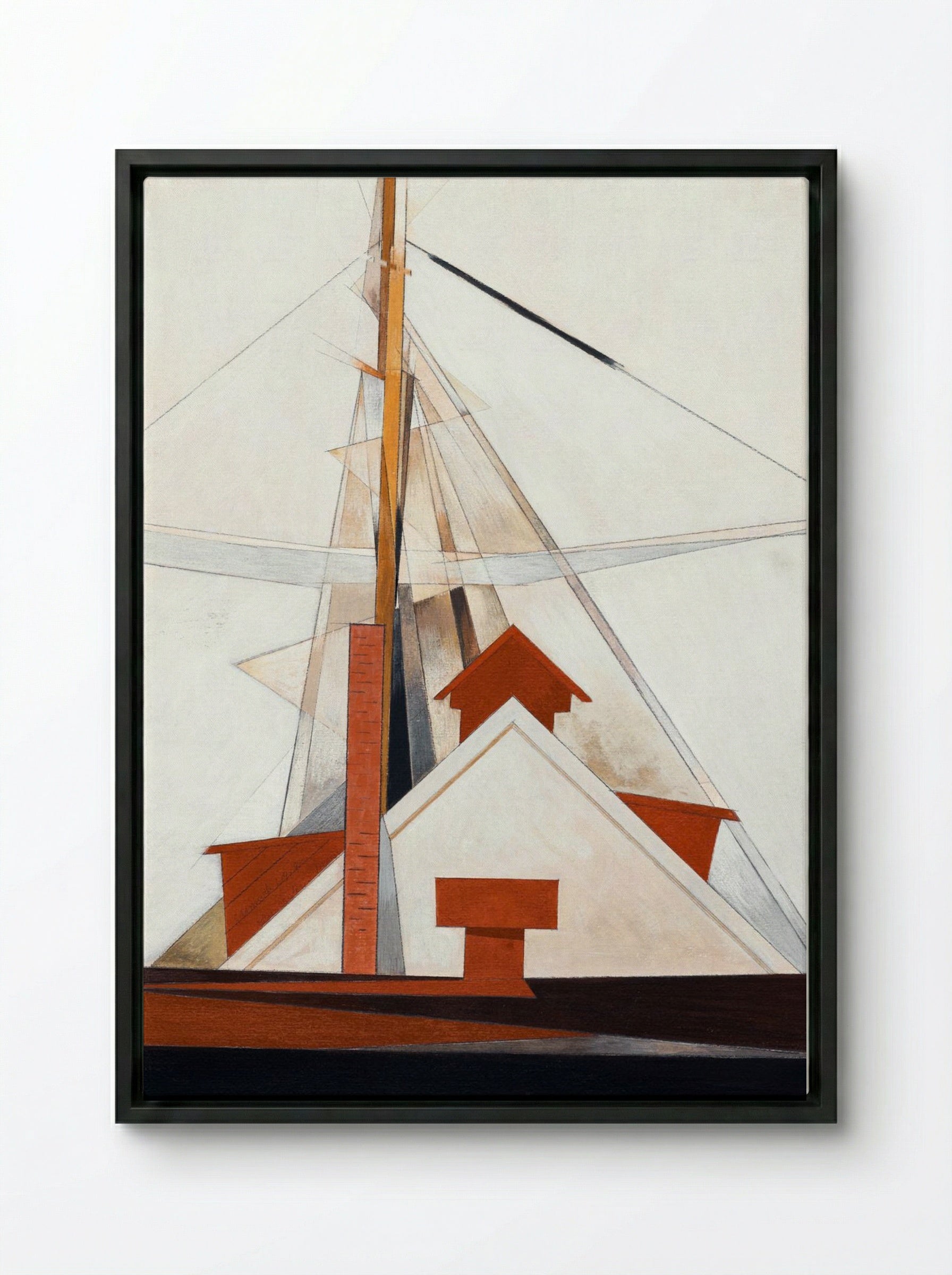 Masts - Charles Demuth - Framed Canvas Black