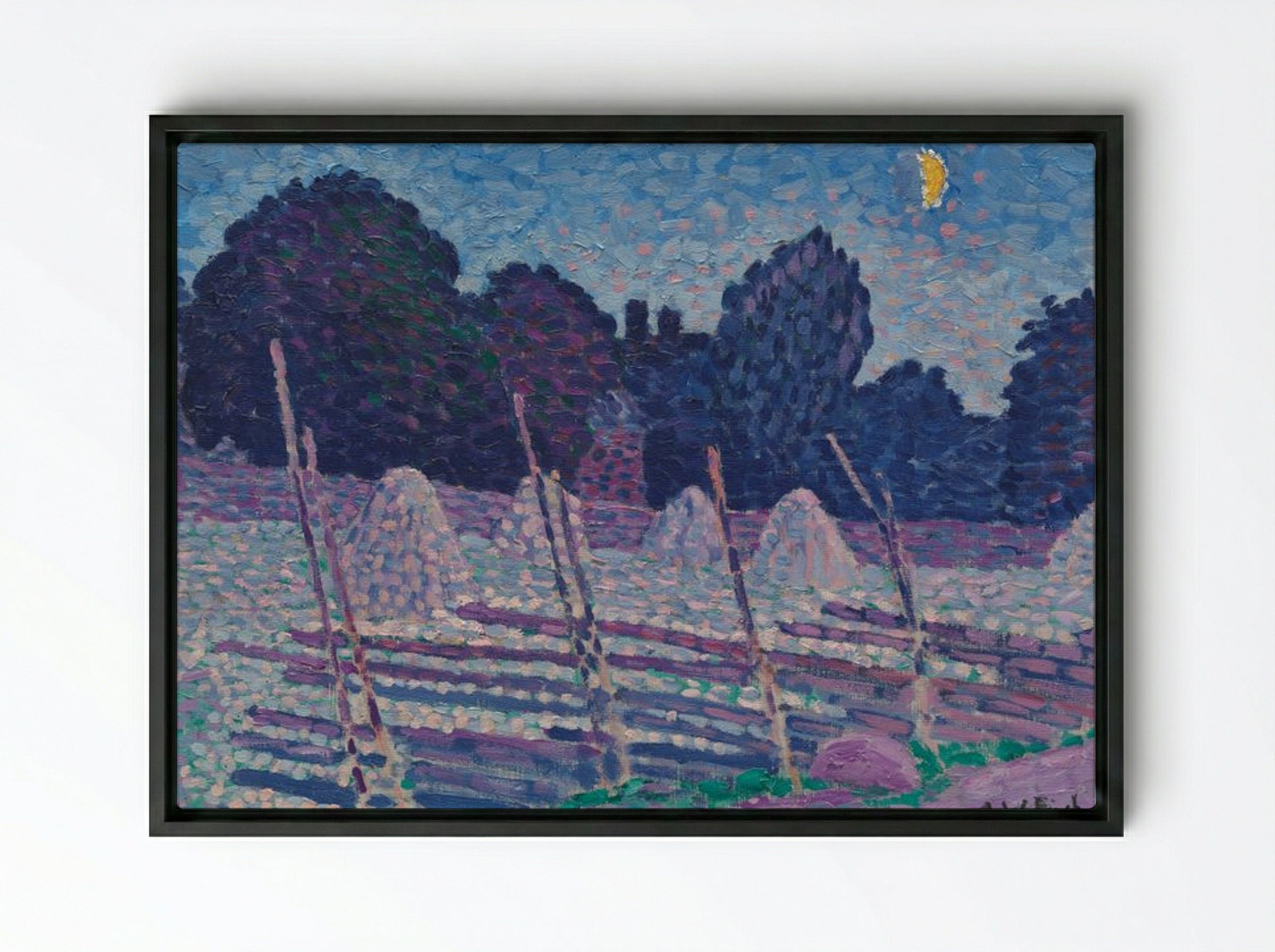 An August Night - Alfred William Finch - Framed Canvas Black