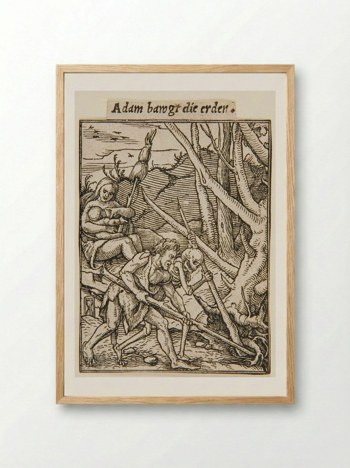 Adam Cultivating the Earth - Hans Holbein the Younger - Framed Print Wood