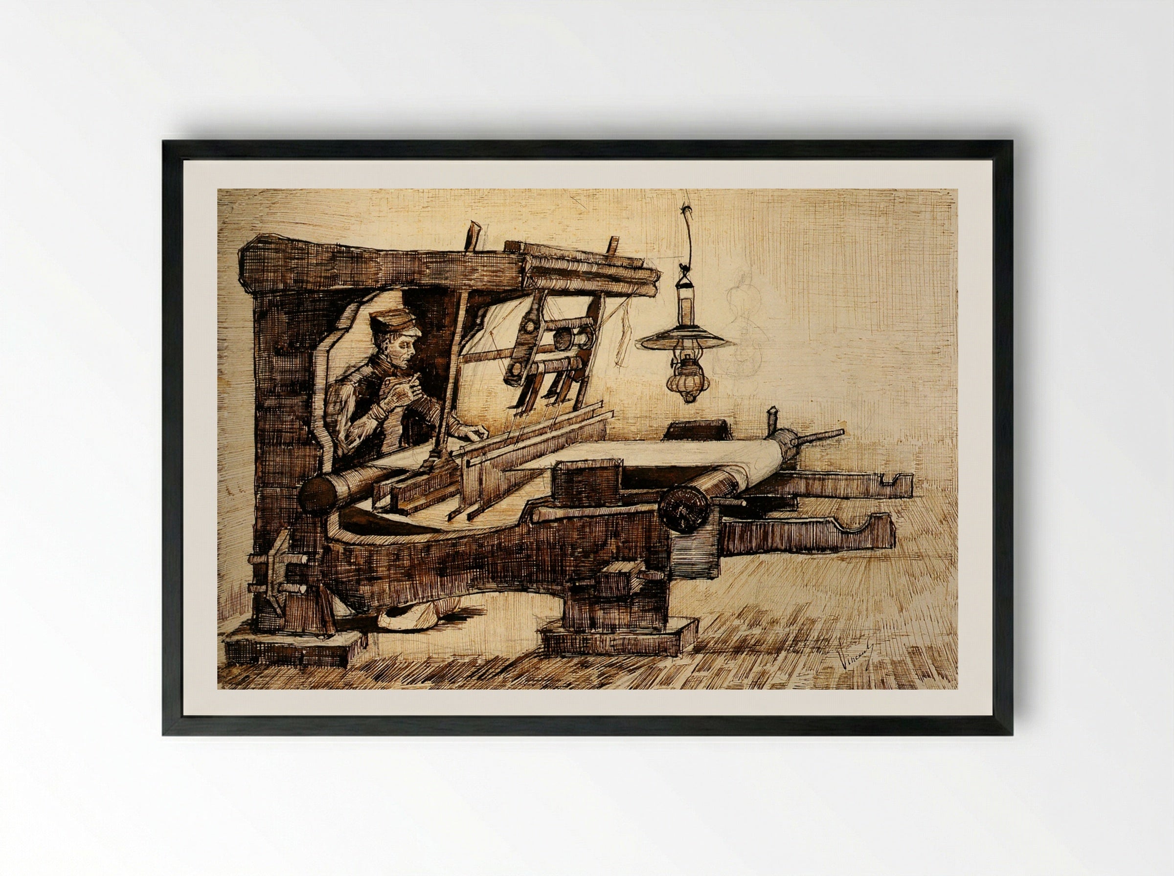 The Weaver's Shuttle - Vincent van Gogh - Framed Print Black