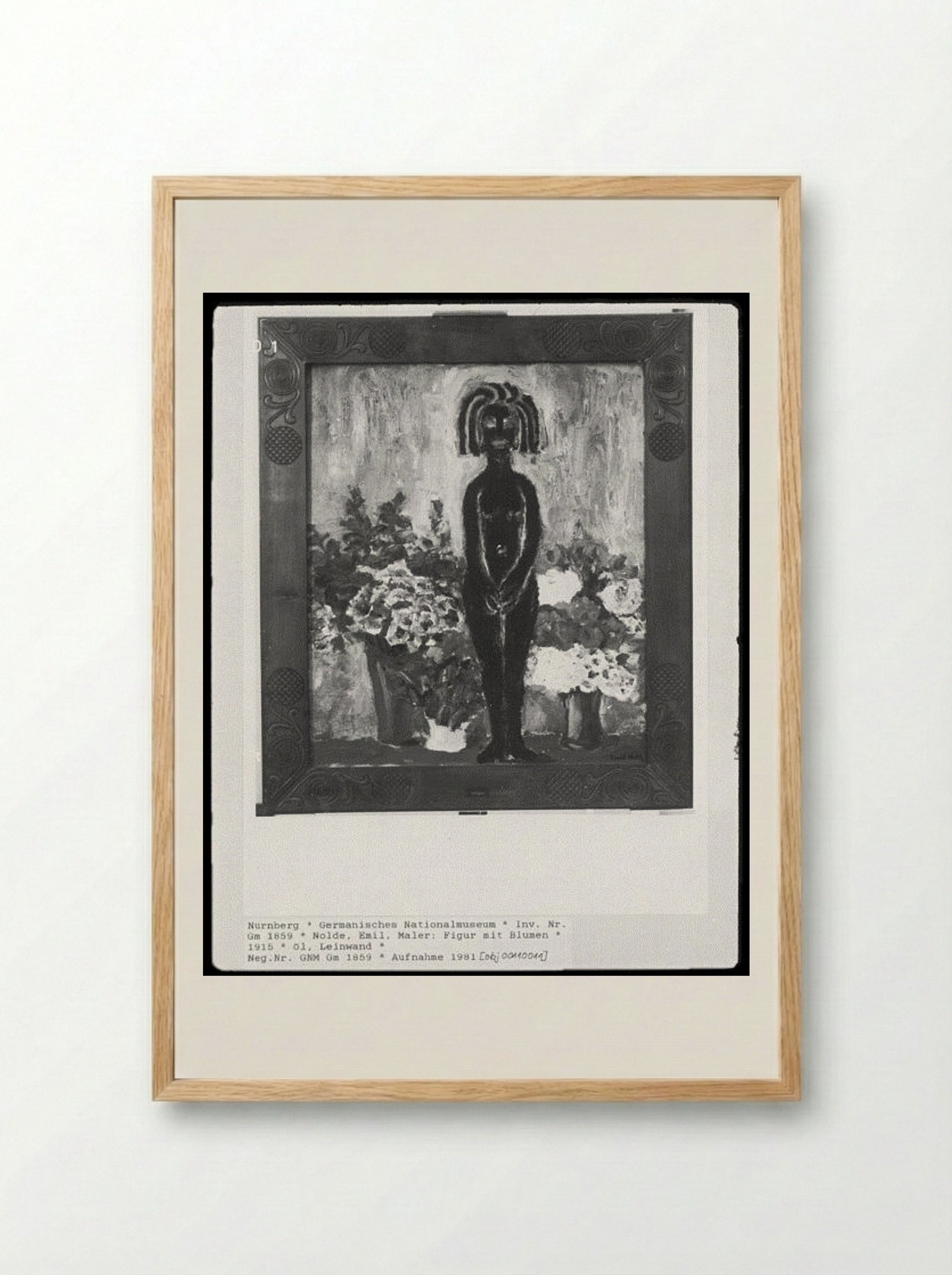 Figure with Flowers - Emil Nolde - Framed Print Wood