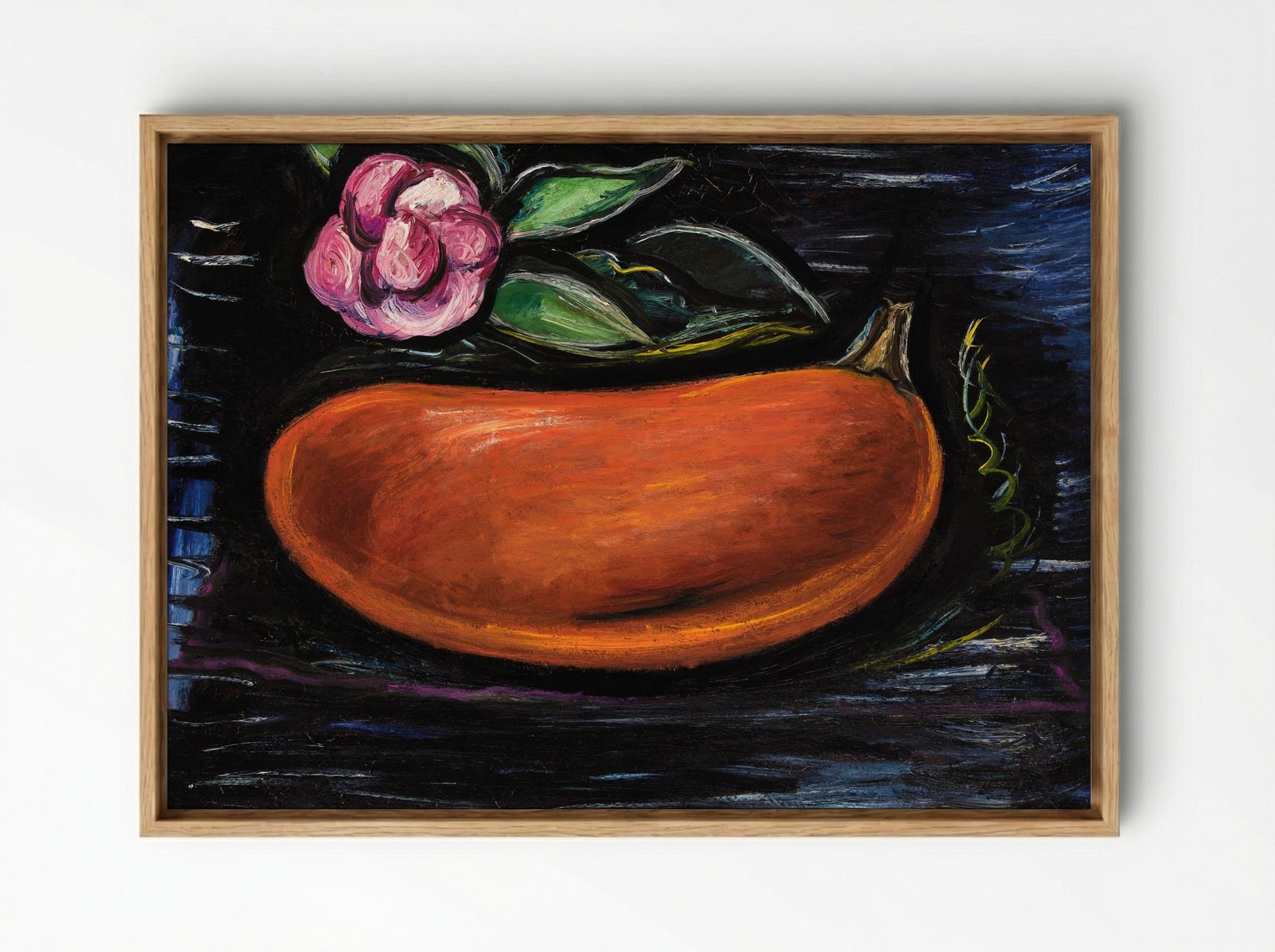 Still Life with Pumpkin and Camellia - Marsden Hartley - Framed Canvas Wood
