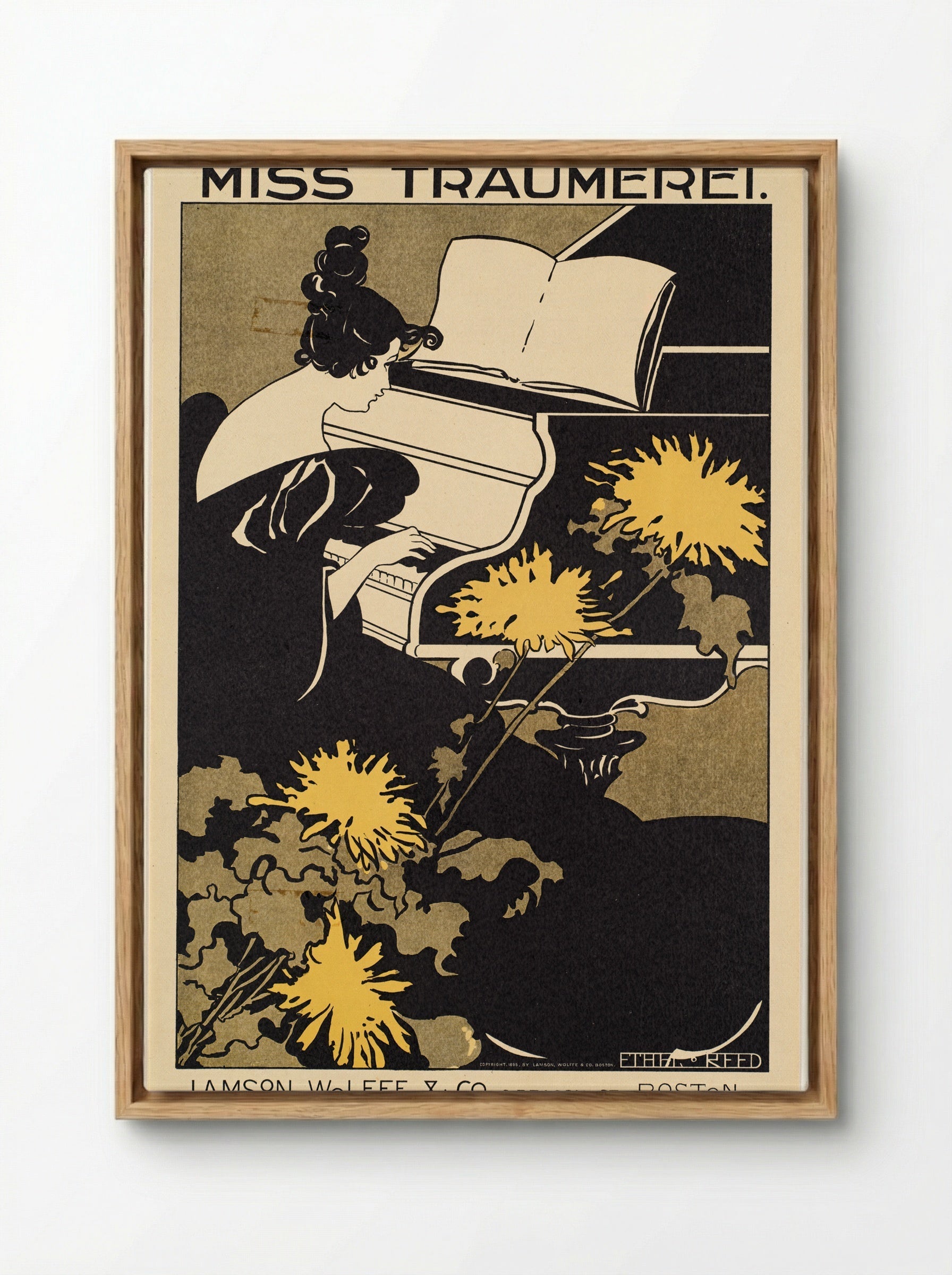 Miss Traumerei (Poster for Albert Morris Bagby's Novel) - Ethel Reed - Framed Canvas Wood