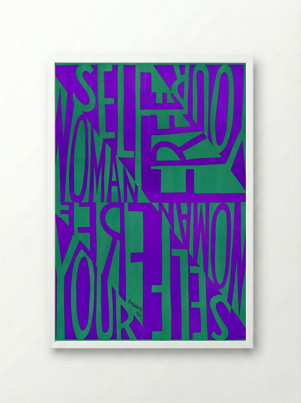 Free Woman, Free Yourself - Faith Ringgold - Framed Print White