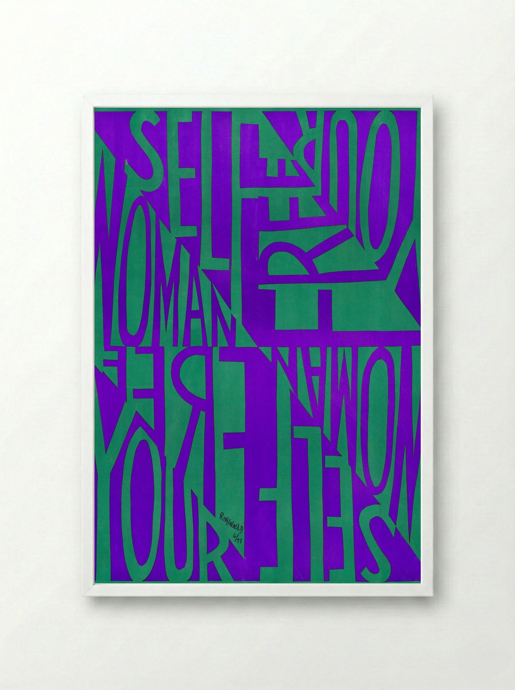 Free Woman, Free Yourself - Faith Ringgold - Framed Print White