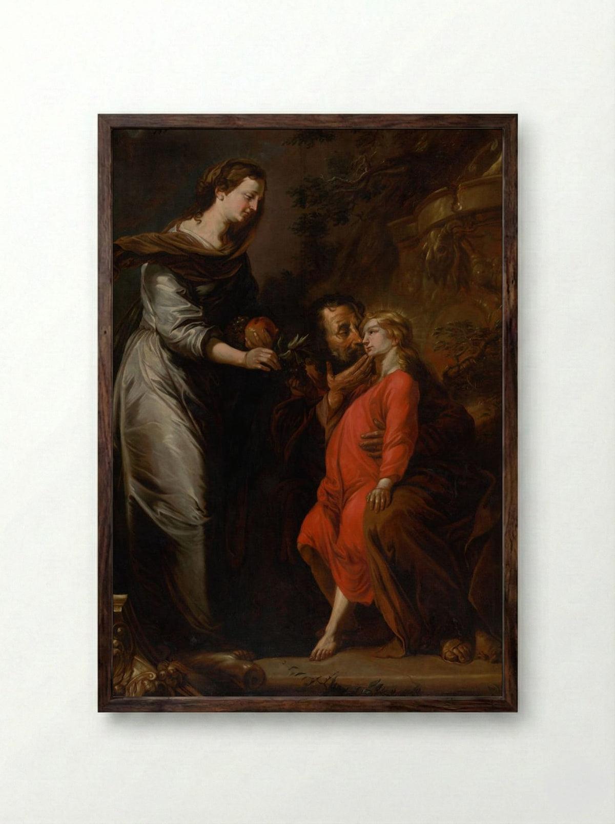 The Marriage of Saint Catherine - Bartolomé Esteban Murillo - Framed Print Dark Wood