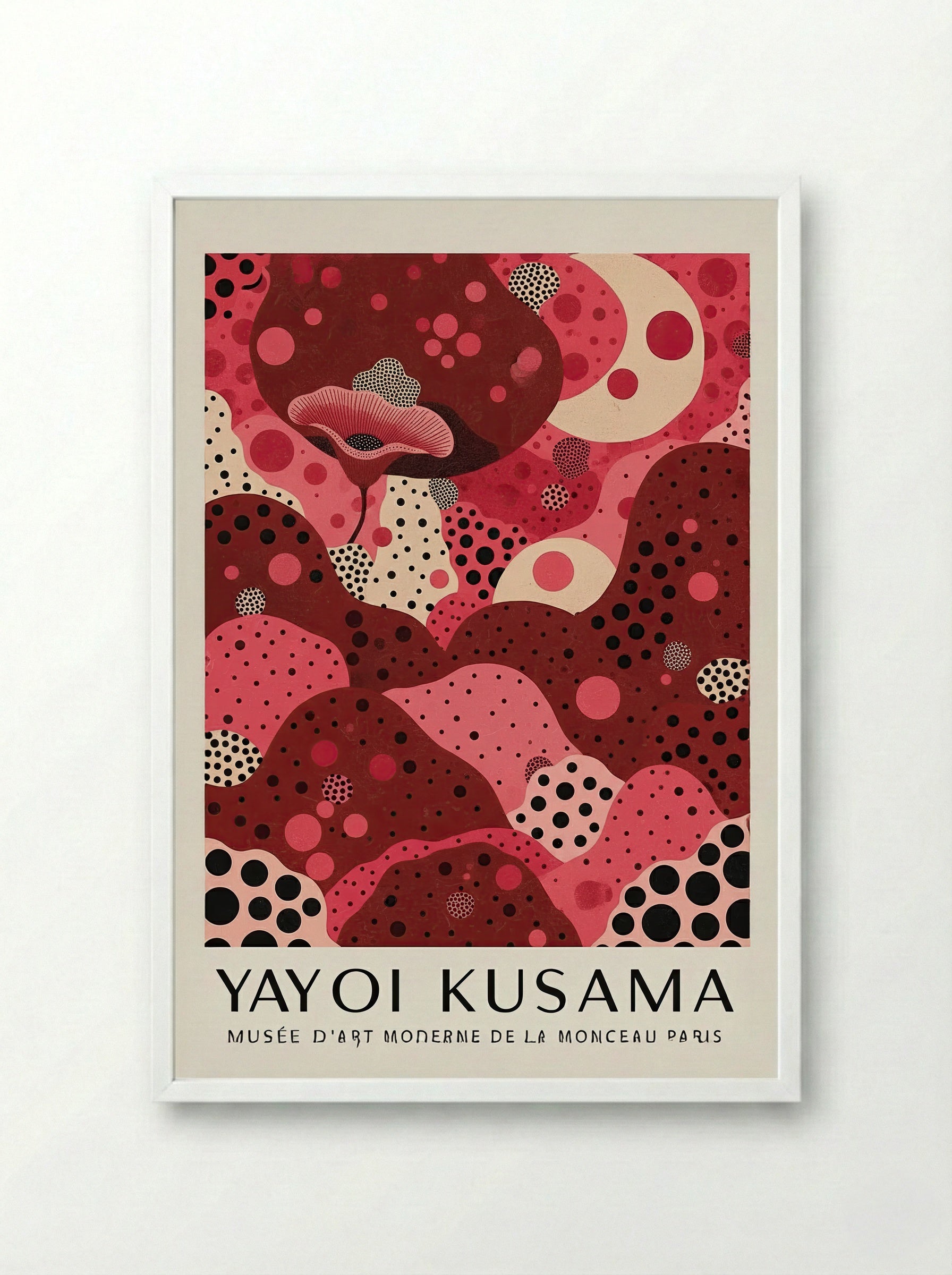 Polka Dot Dreamscape - Yayoi Kusama - Framed Print White