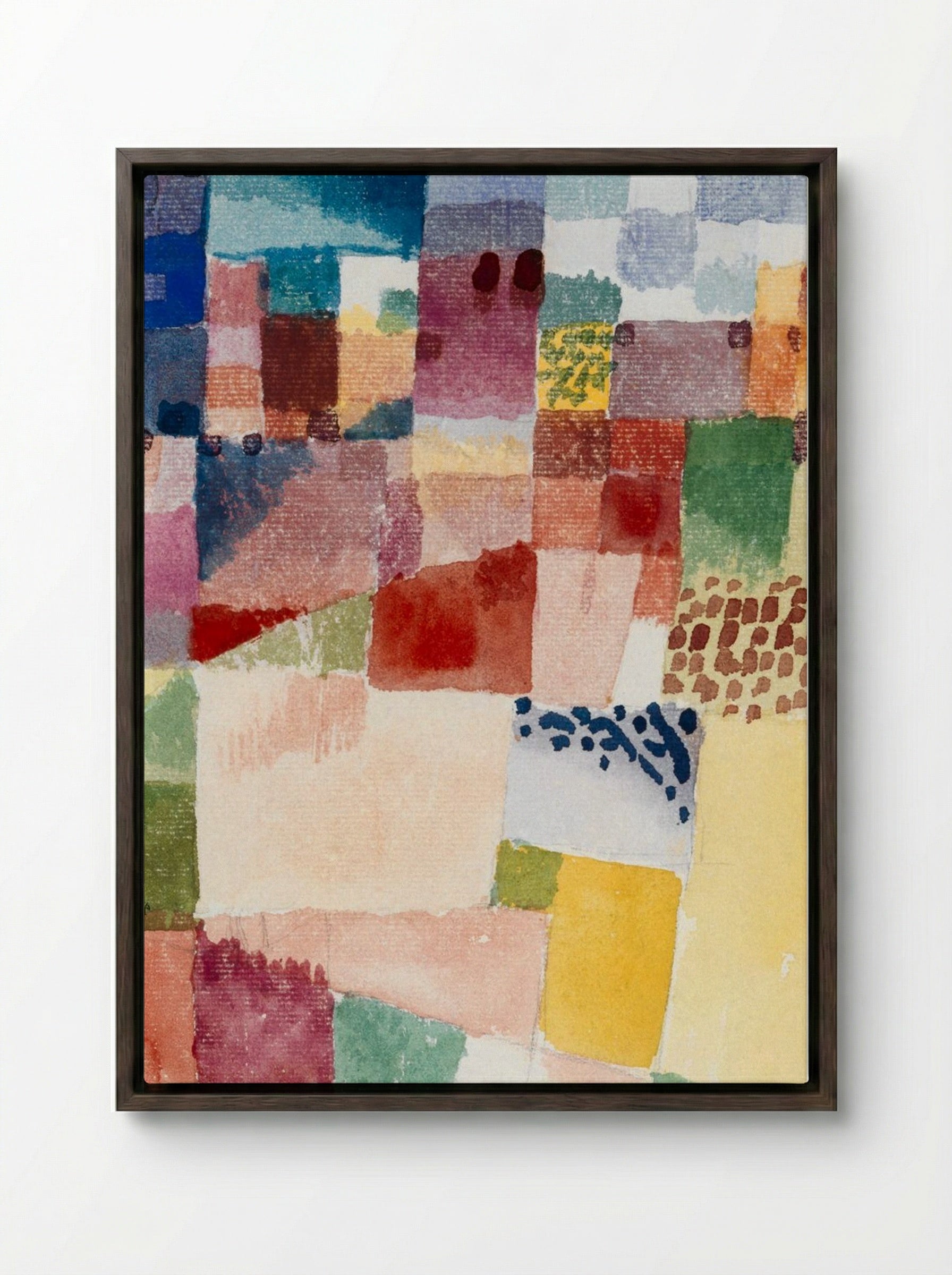 Motif from Hammamet - Paul Klee - Framed Canvas Dark Wood