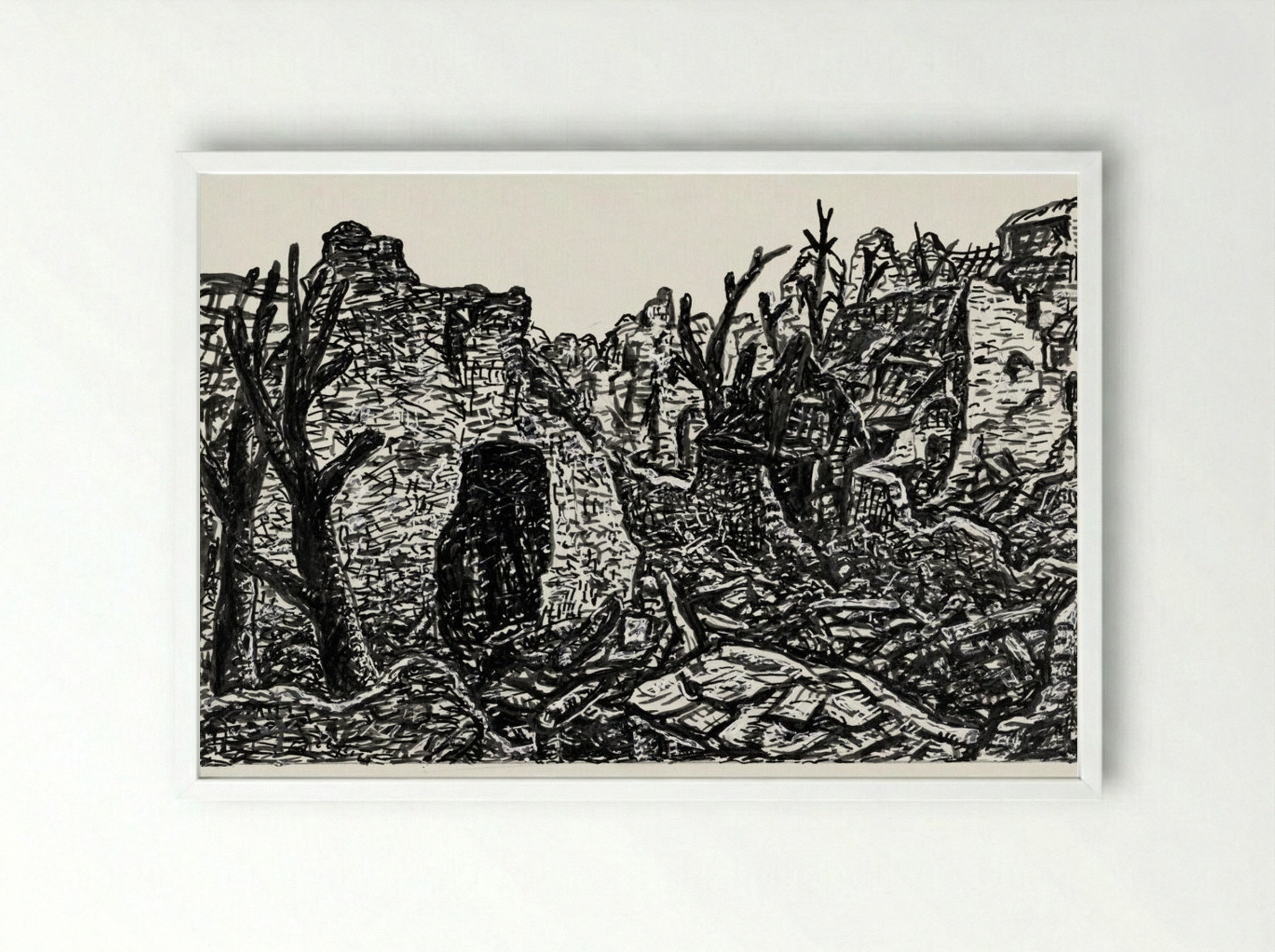 Devastation of the Second World War - Leo Gestel - Framed Print White