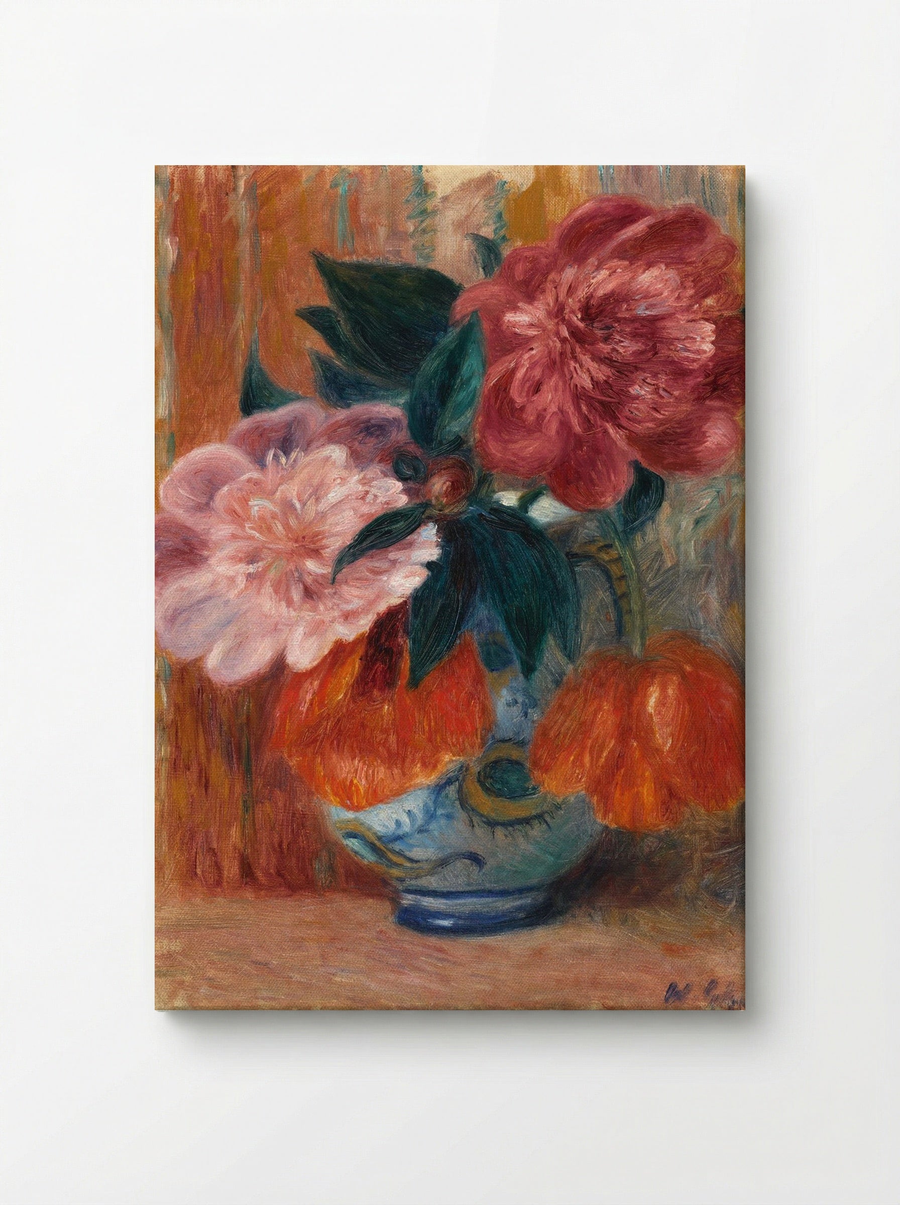 Tulips and Peonies in Pitcher - William James Glackens - Canvas
