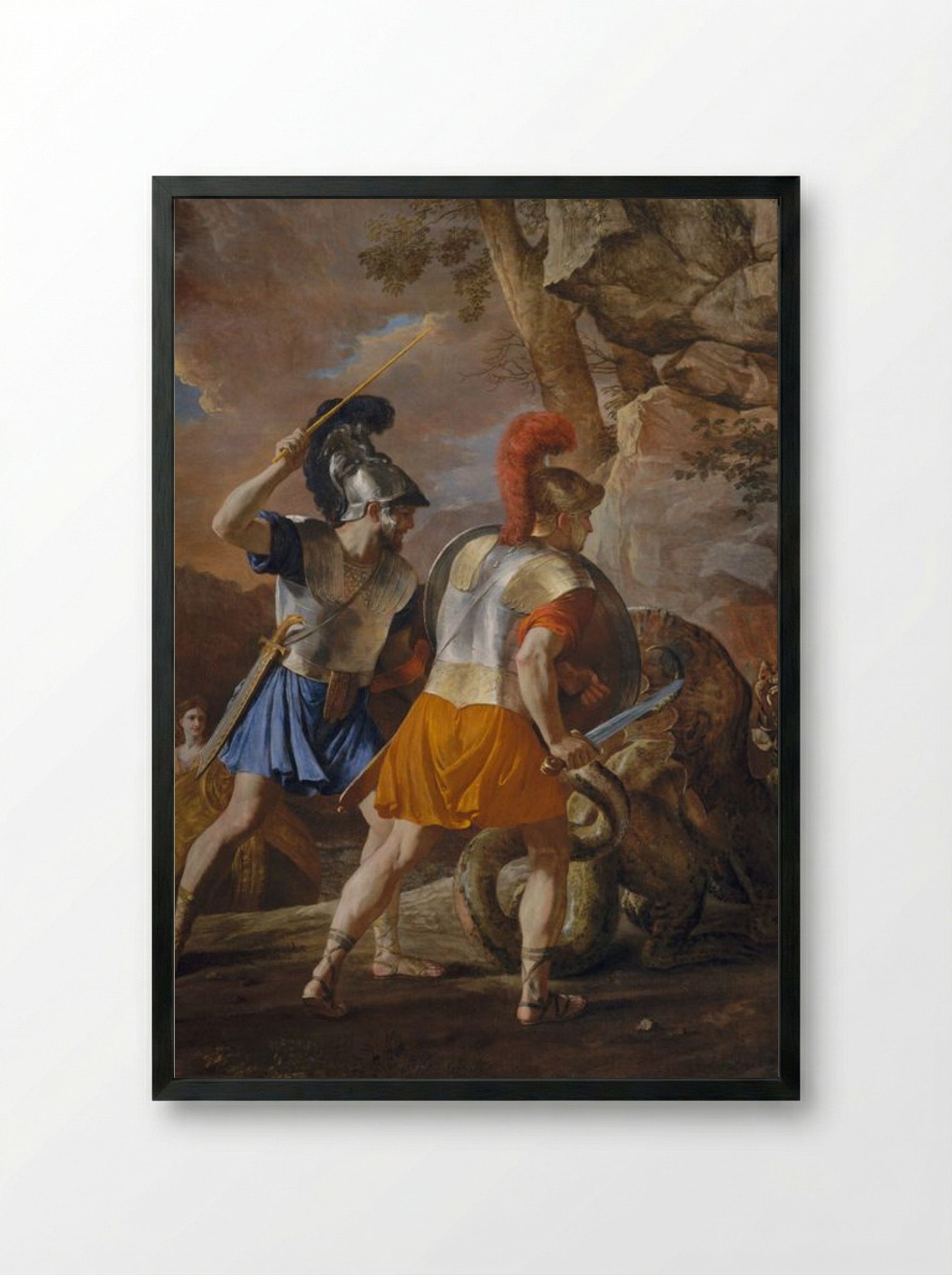 The Companions of Rinaldo - Jean-Honoré Fragonard - Framed Print Black
